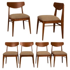 Used Mid-Century Walnut Dining Chairs New Upholstery