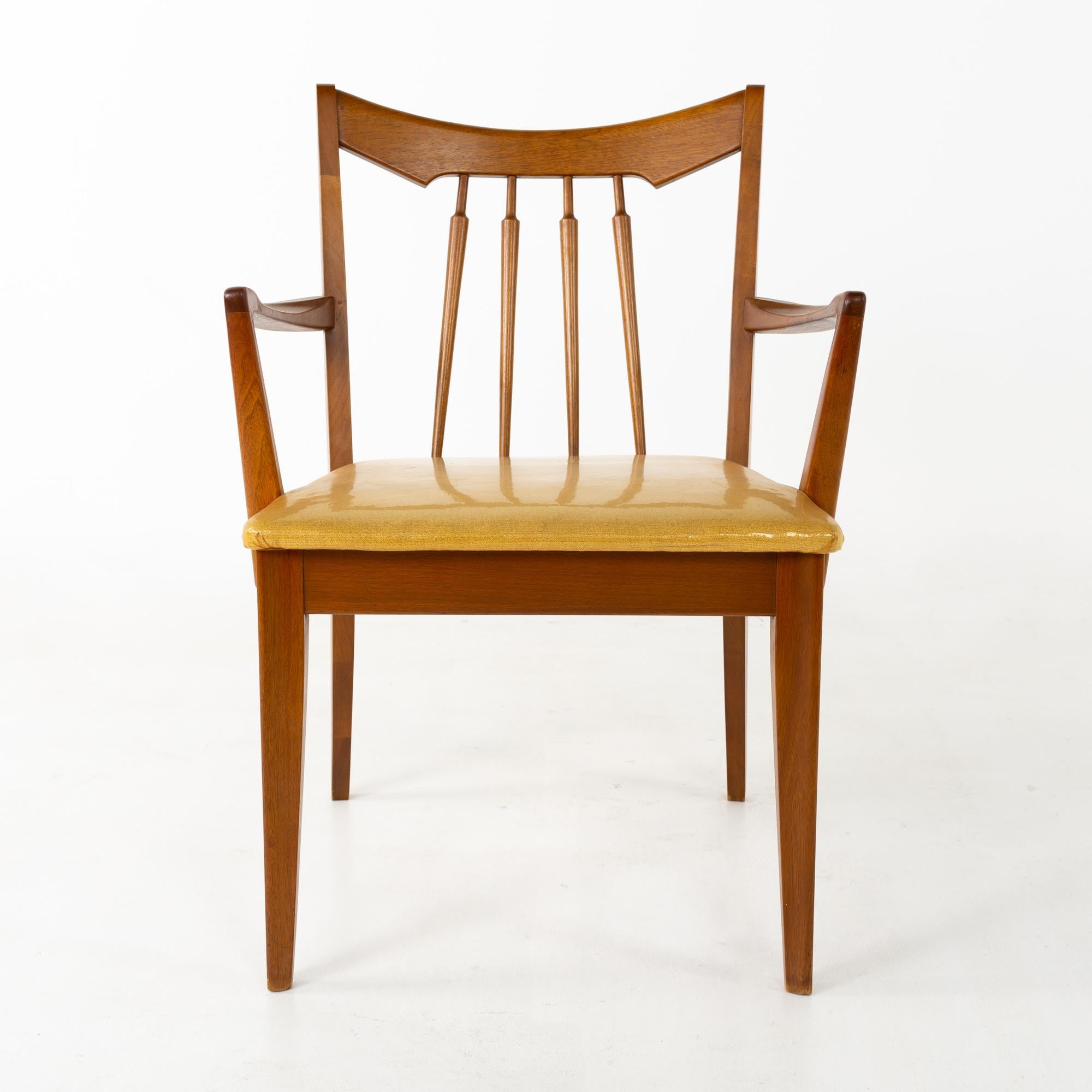 Mid Century Walnut Dining Chairs - Set of 6 For Sale 5