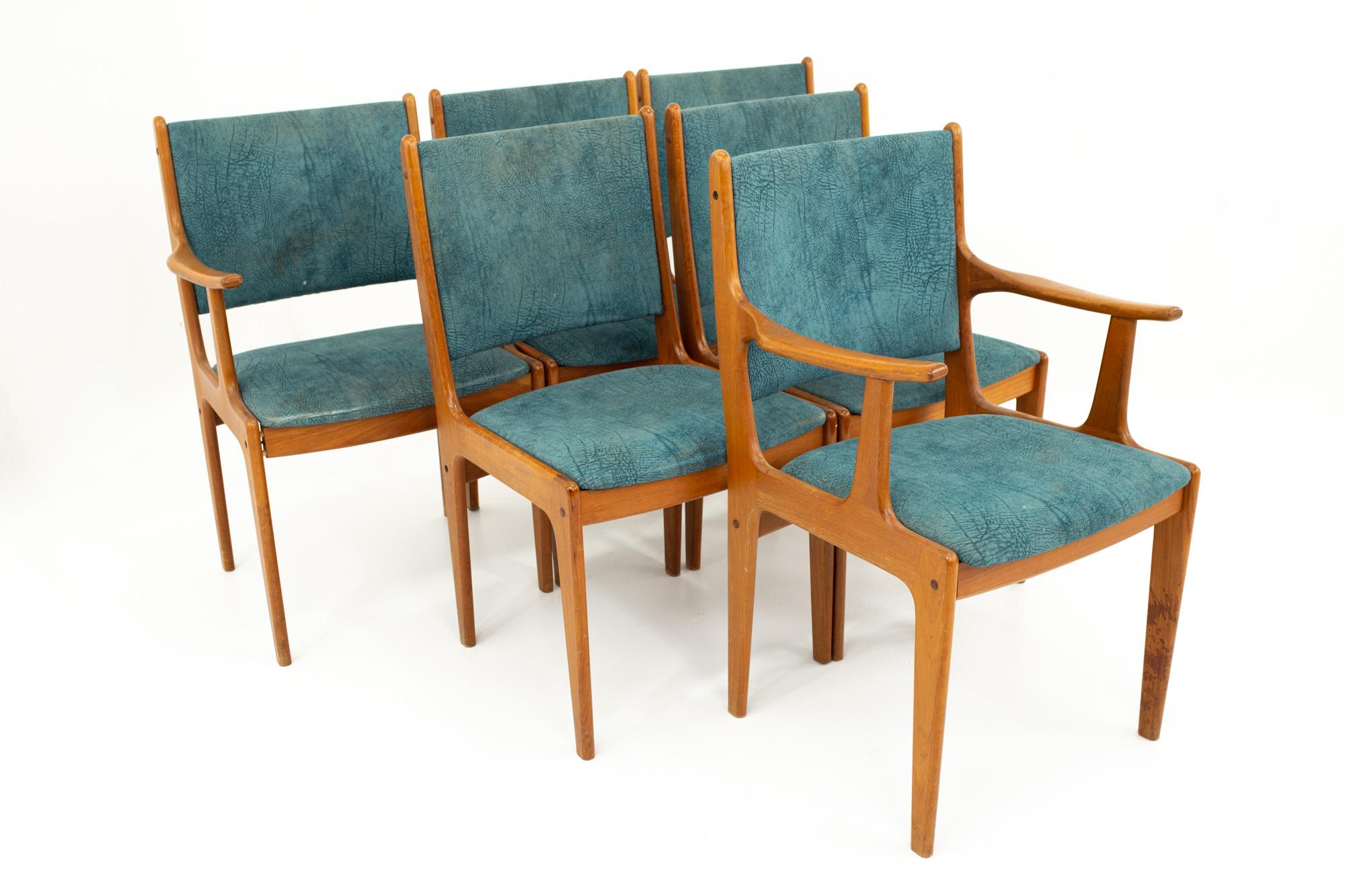 Mid-Century Modern Mid Century Teak Dining Chairs, Set of 6