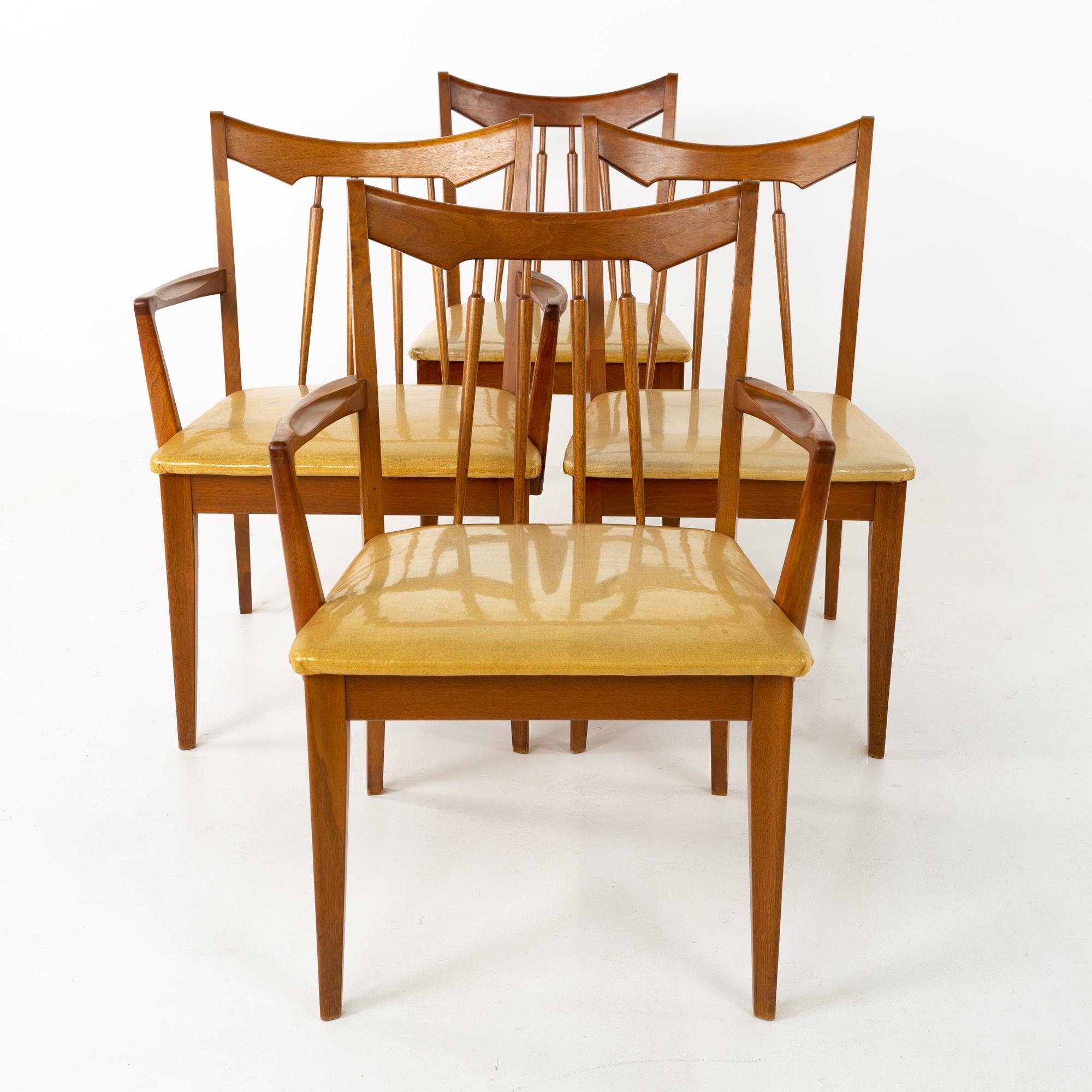 Late 20th Century Mid Century Walnut Dining Chairs - Set of 6 For Sale