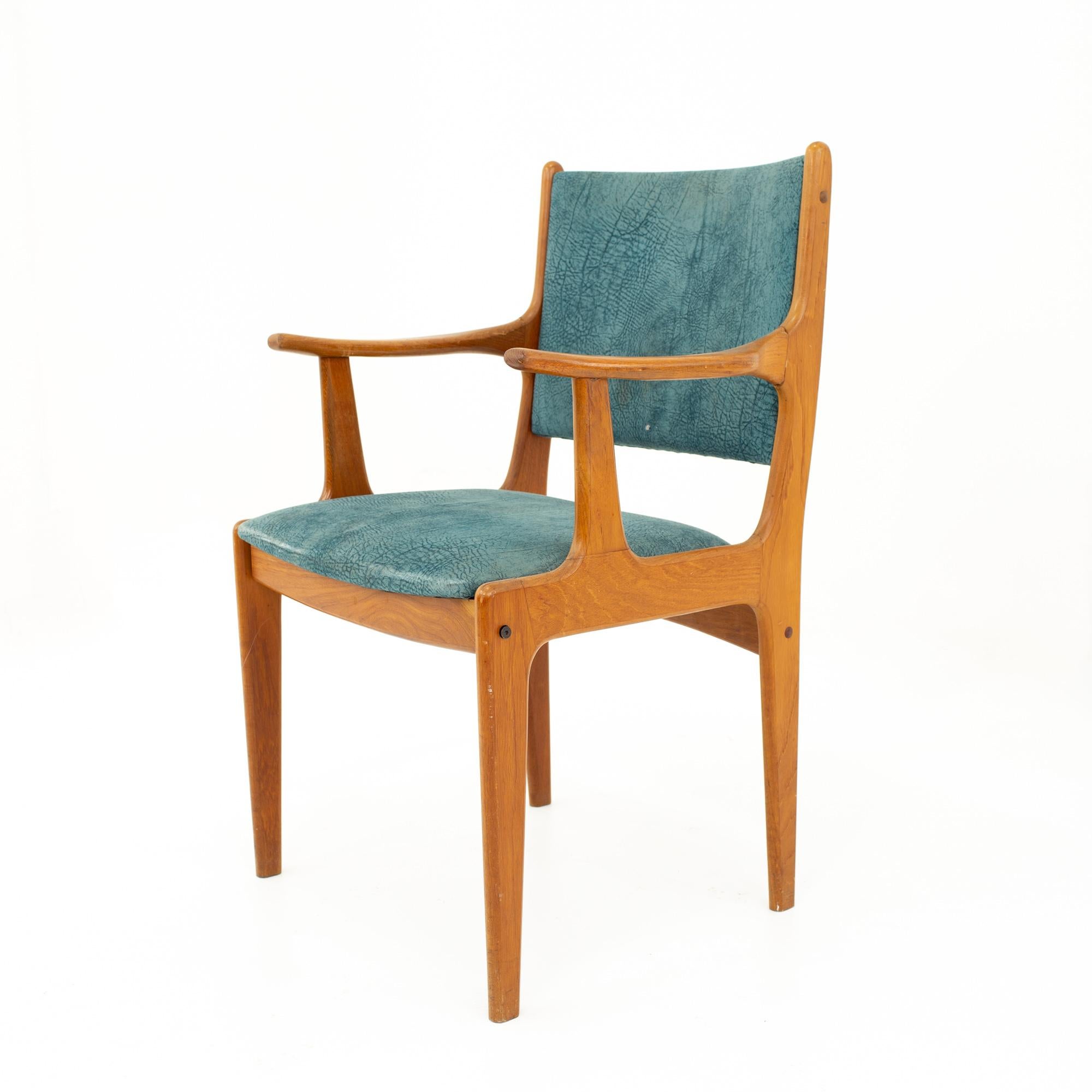Upholstery Mid Century Teak Dining Chairs, Set of 6