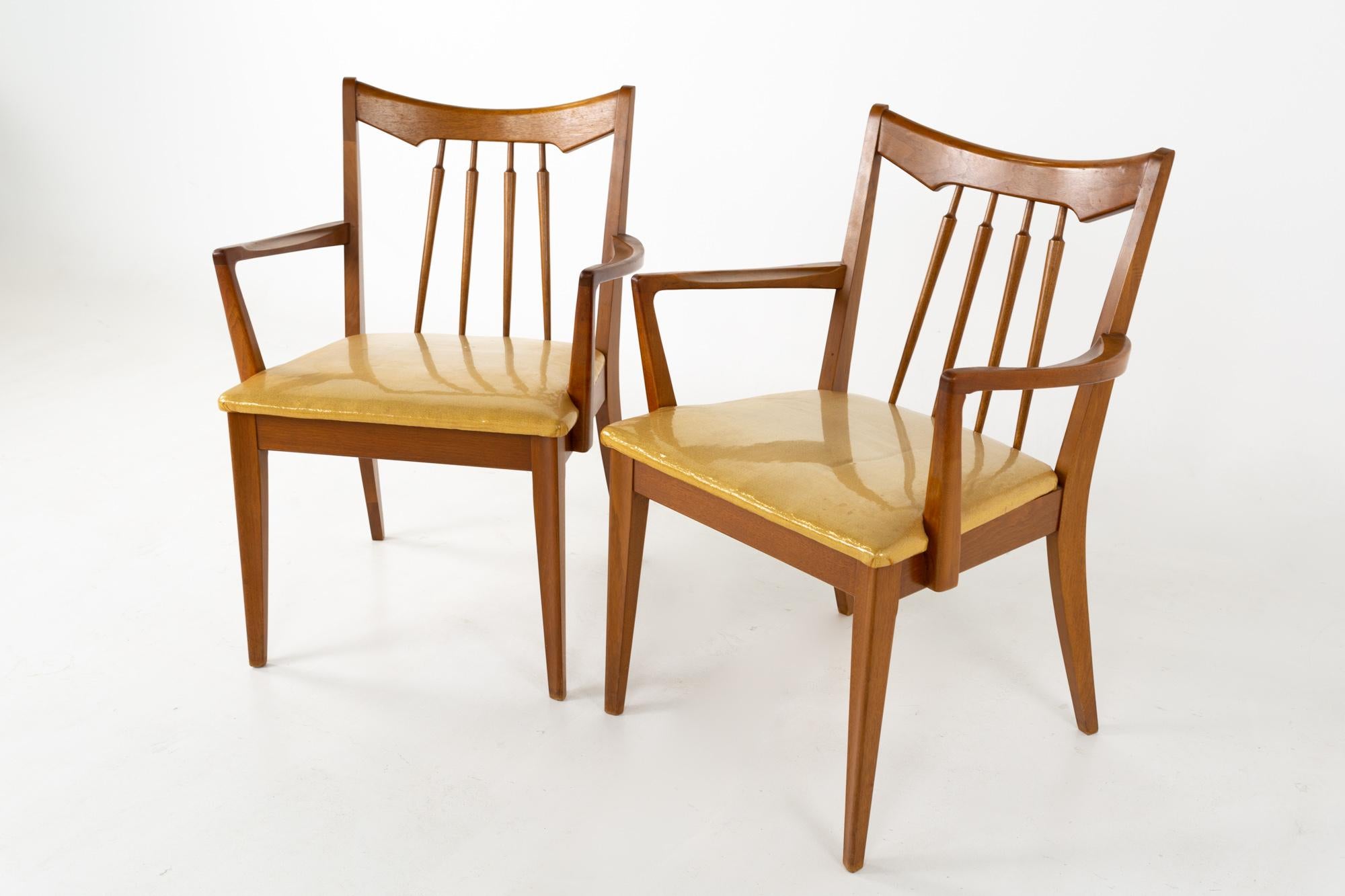 Mid Century Walnut Dining Chairs - Set of 6 For Sale 1