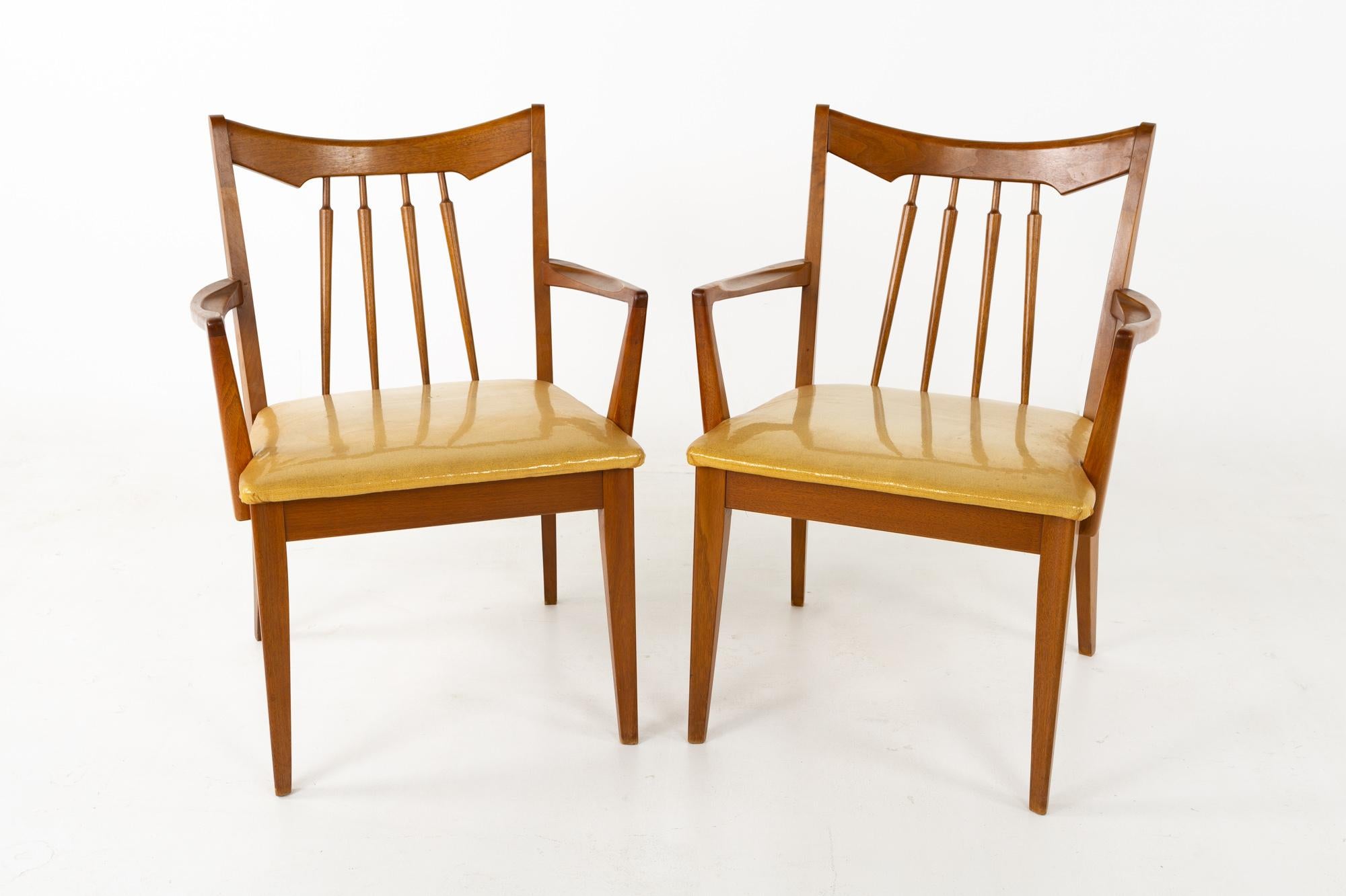 Mid Century Walnut Dining Chairs - Set of 6 For Sale 2