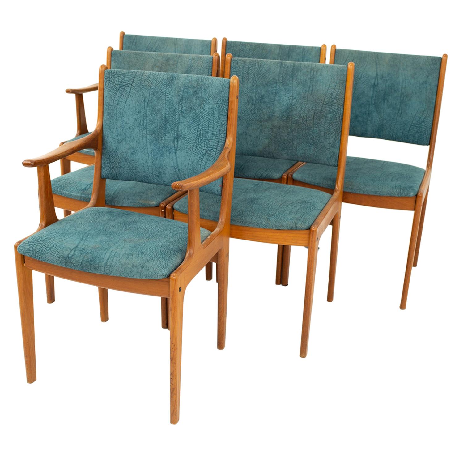 Mid Century Teak Dining Chairs, Set of 6