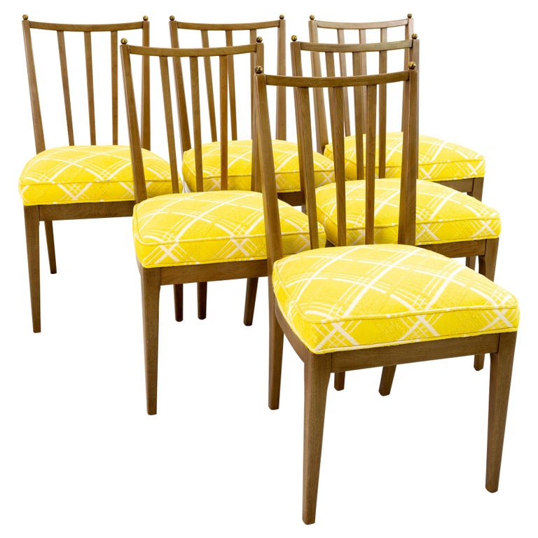 Mid Century Walnut Dining Chairs, Set of 6 For Sale at 1stDibs