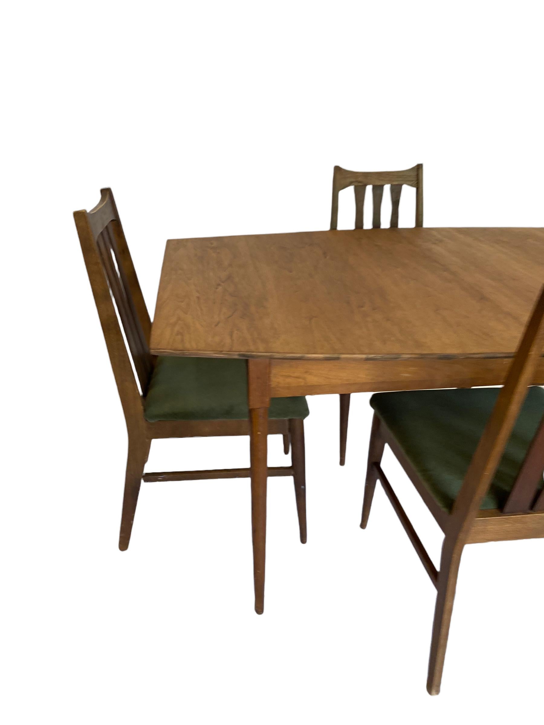 Mid-Century Modern Mid Century Walnut Dining Table and Chairs Set