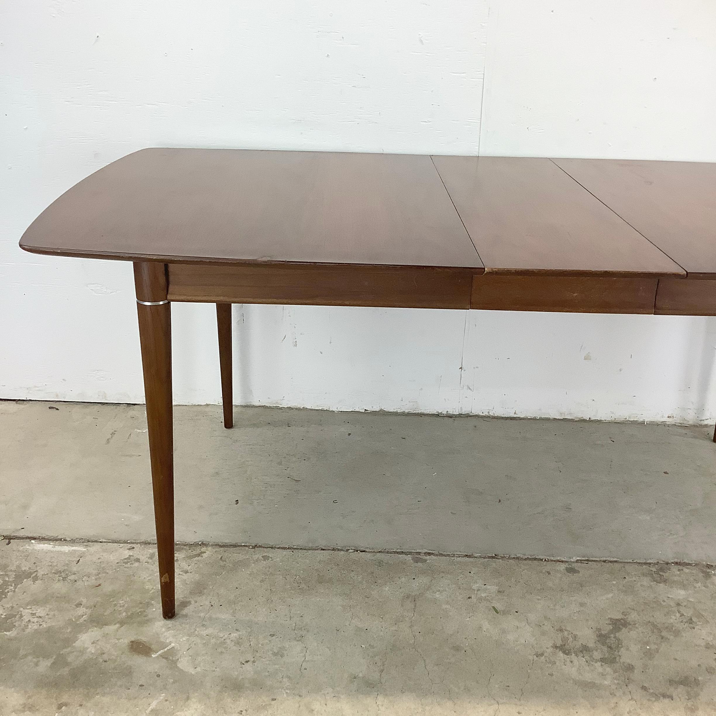 Wood Mid-Century Walnut Dining Table w/ leaf