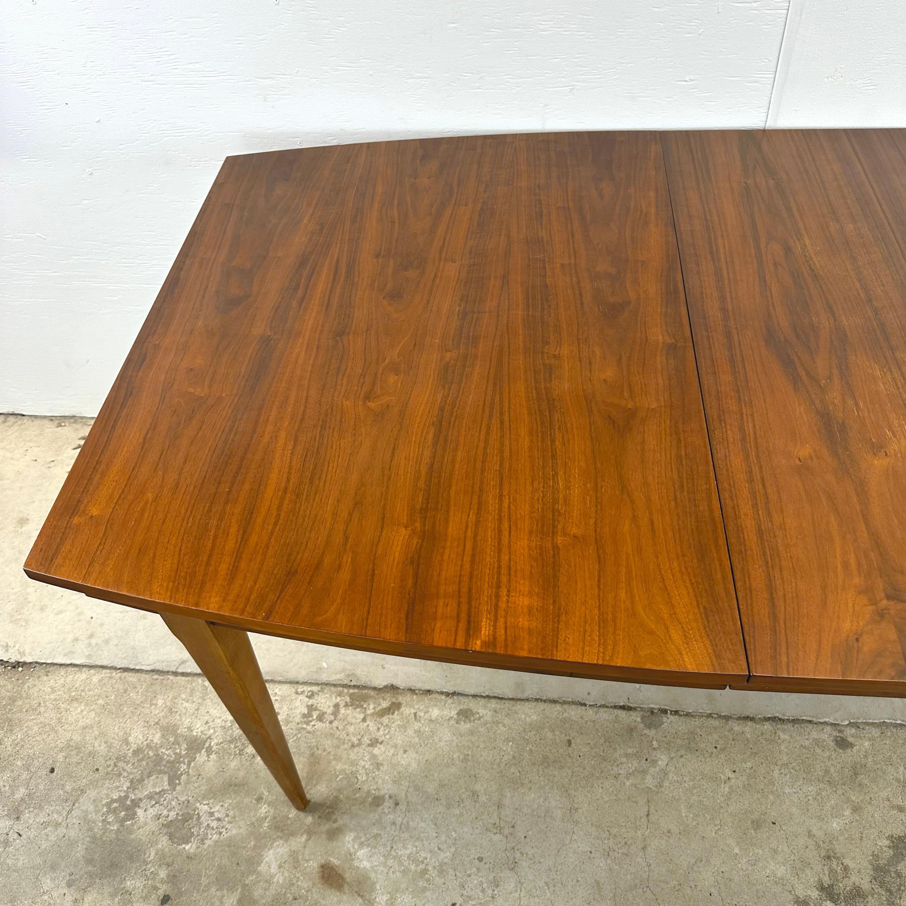 American Mid-Century Walnut Dining Table with Leaf