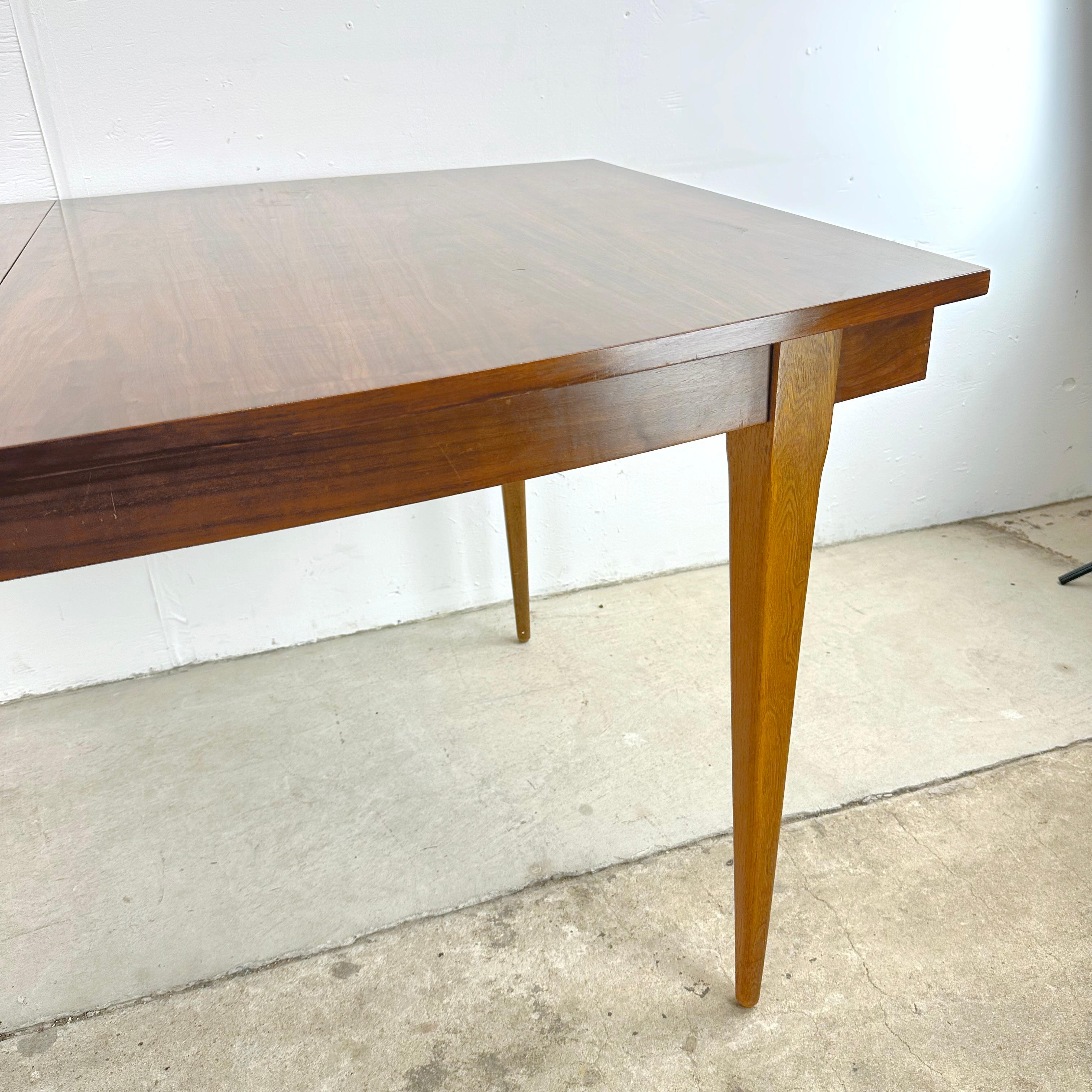 20th Century Mid-Century Walnut Dining Table with Leaf