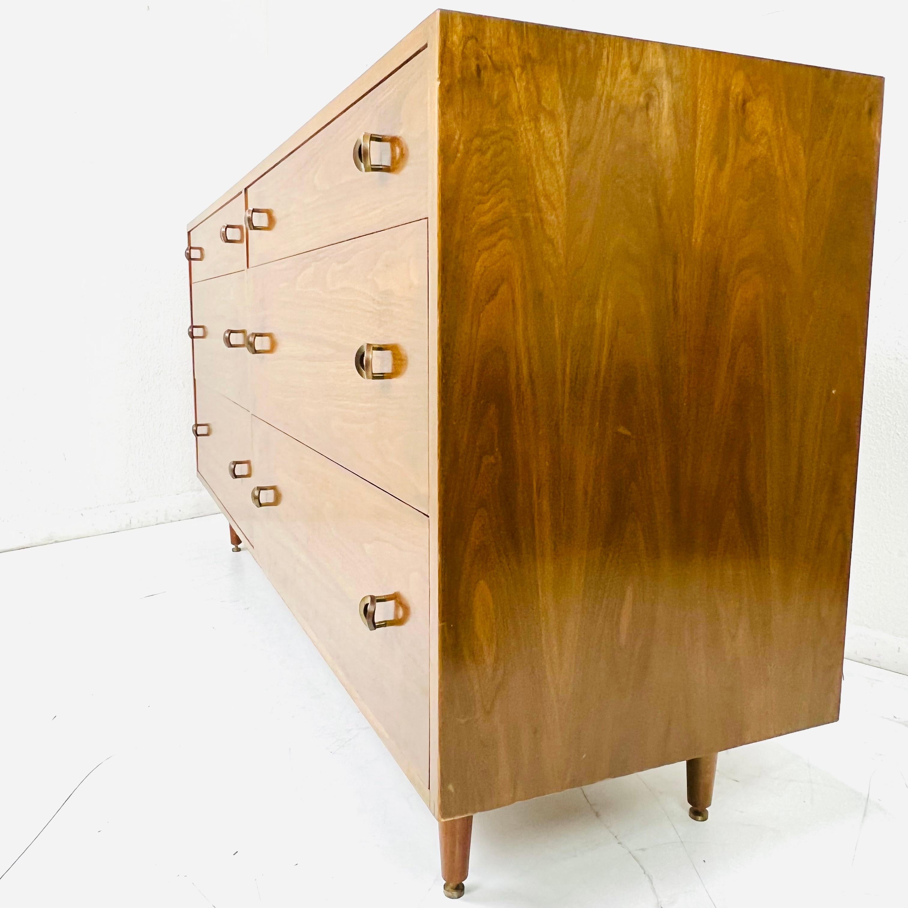 Mid Century Walnut Dresser by Greta Grossman In Good Condition For Sale In Dallas, TX