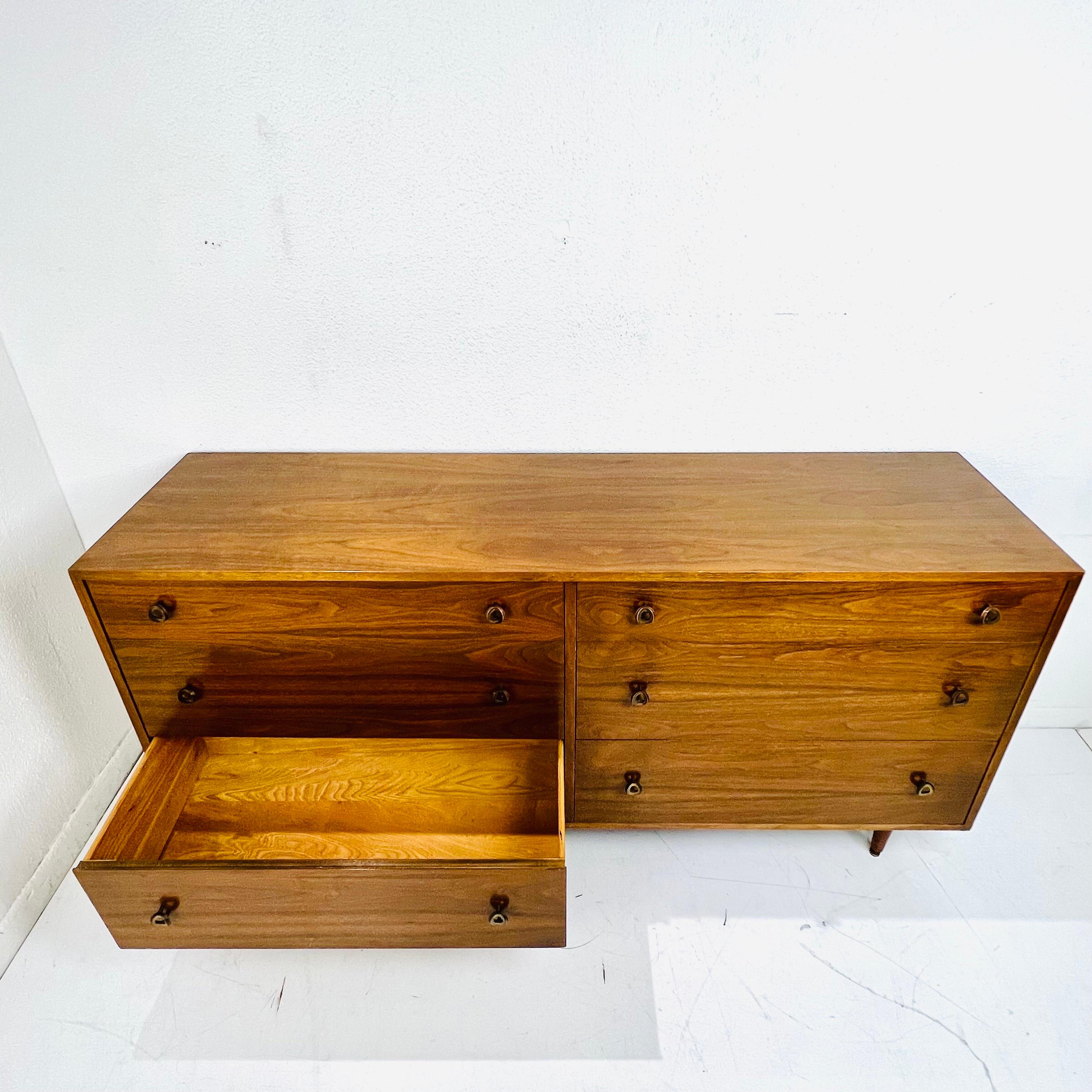 Mid Century Walnut Dresser by Greta Grossman For Sale 1
