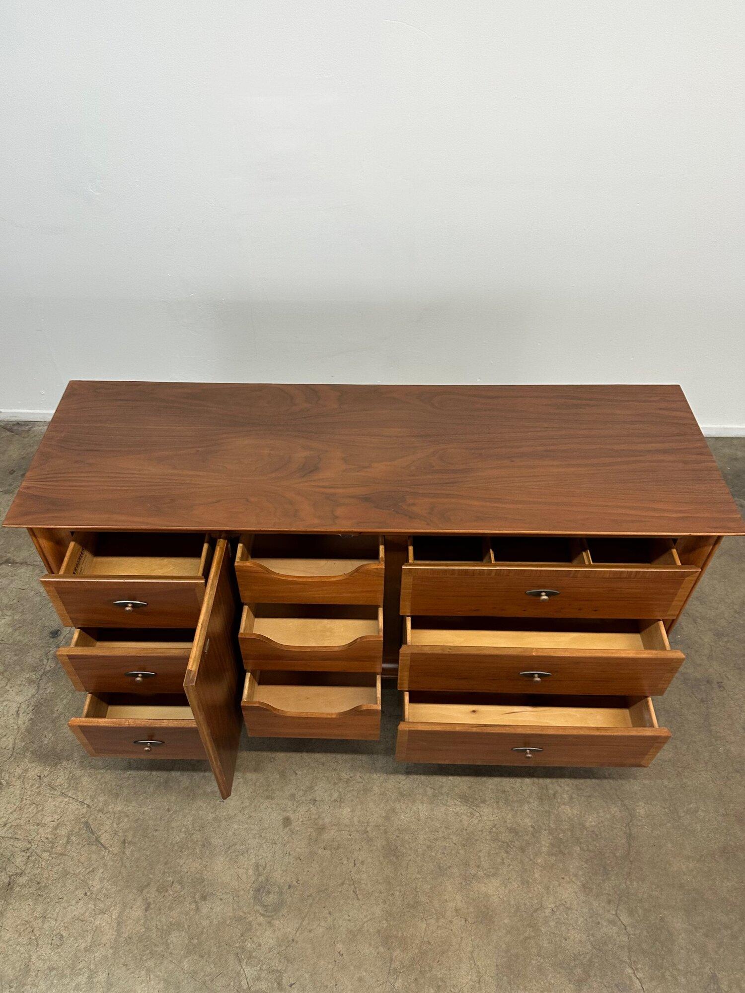 American Mid Century Walnut Dresser by Kroehler