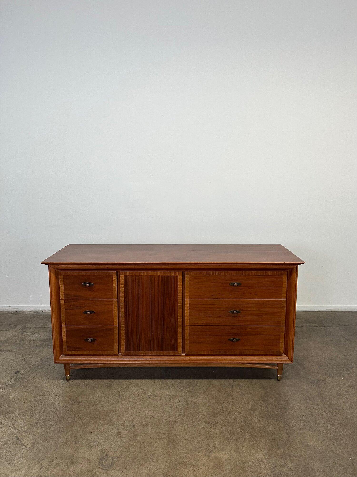 Mid Century Walnut Dresser by Kroehler 1