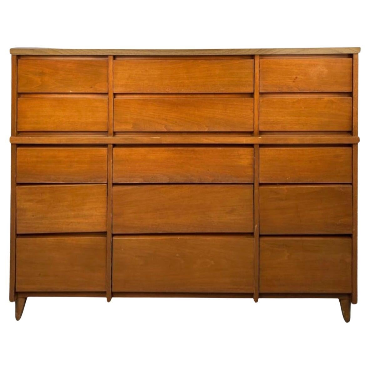 Mid-Century Walnut Dresser by Stanley Furniture