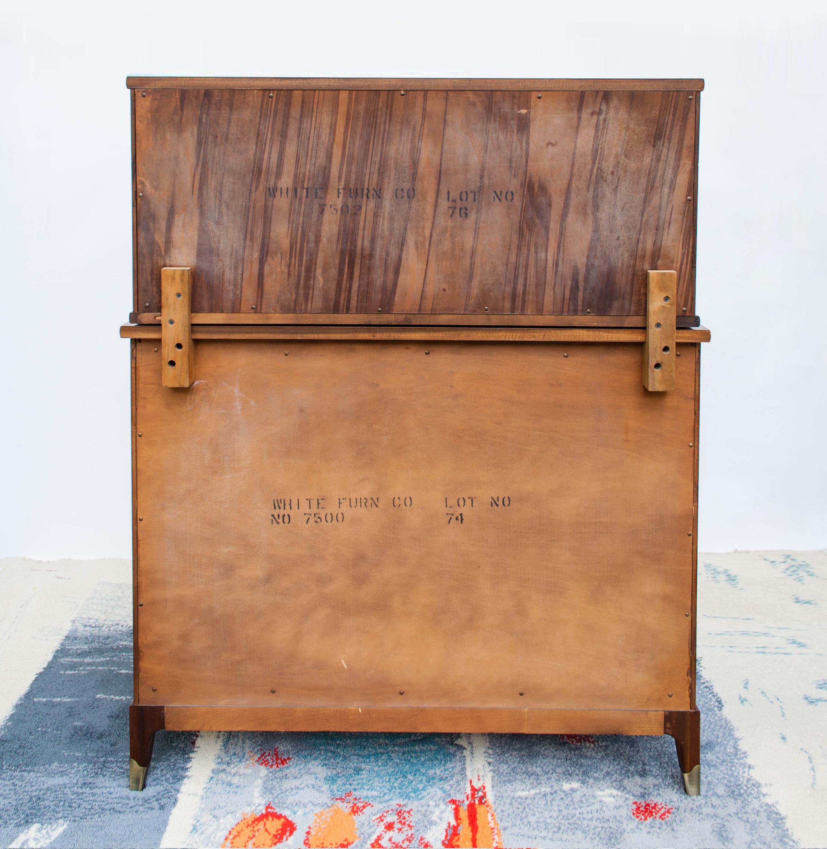 Midcentury Walnut Dresser by White Fine Furniture Company For Sale 1