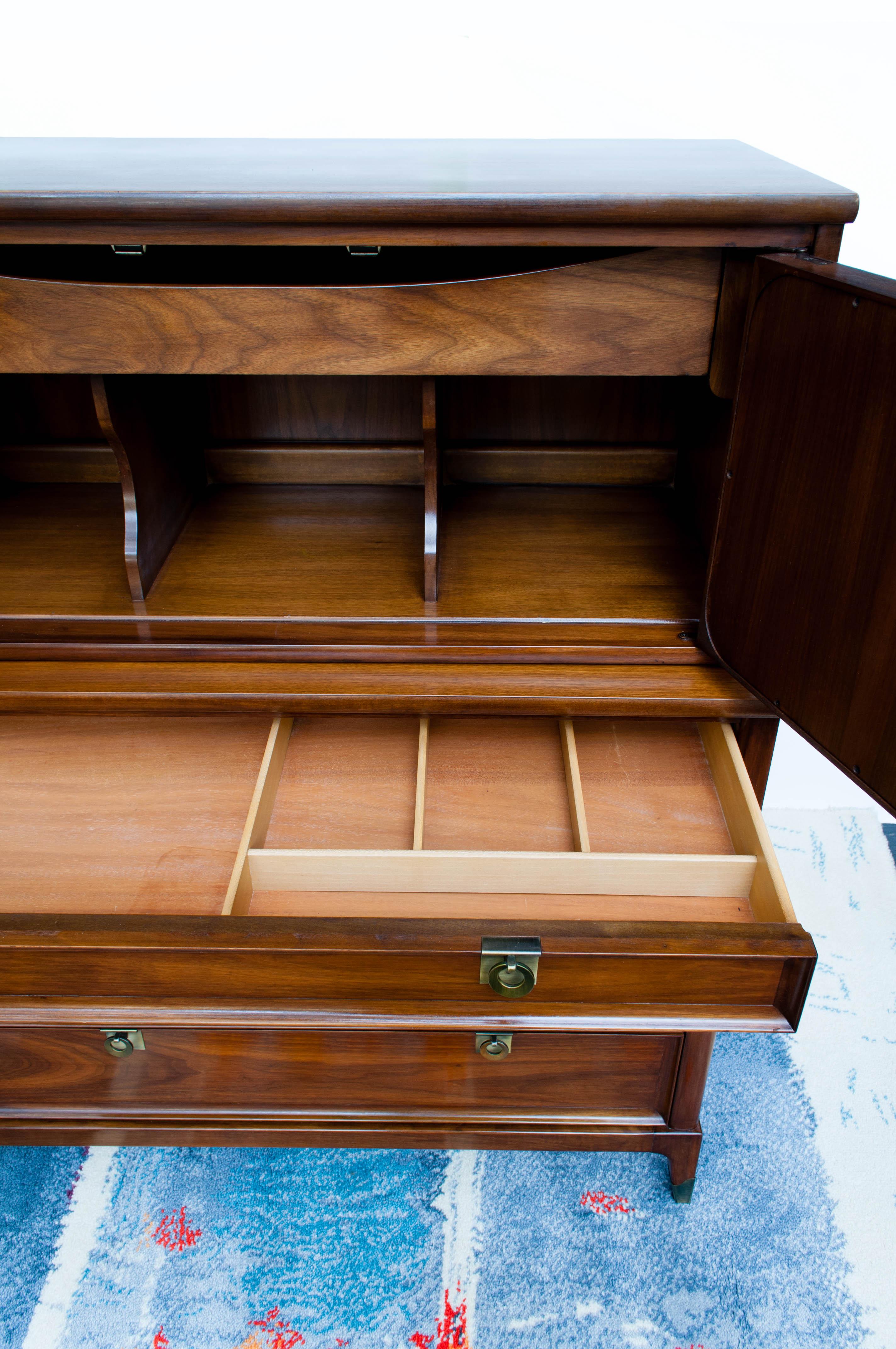 American Midcentury Walnut Dresser by White Fine Furniture Company For Sale
