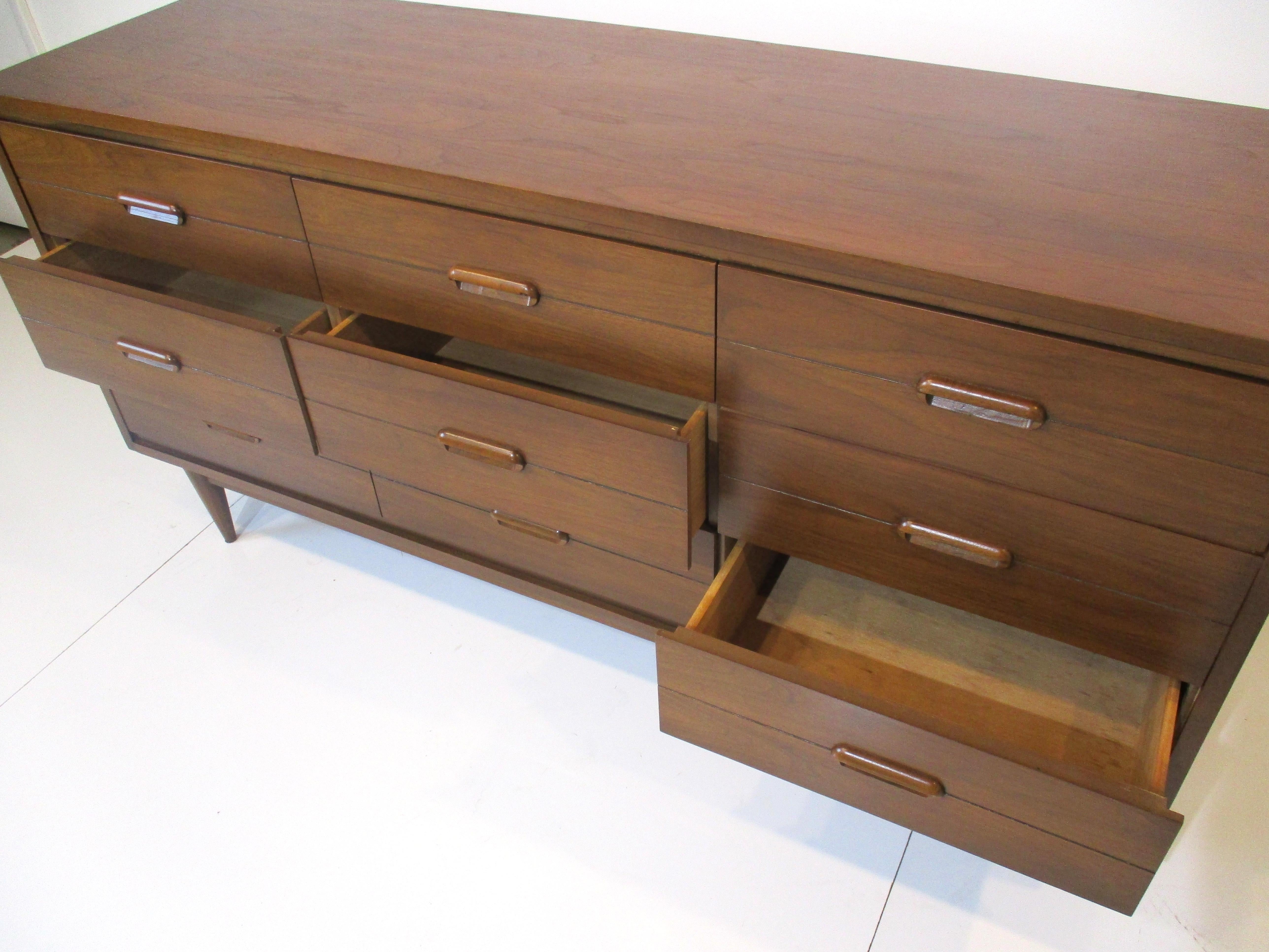 Mid Century Walnut Dresser Chest in the Style of Drexel 1