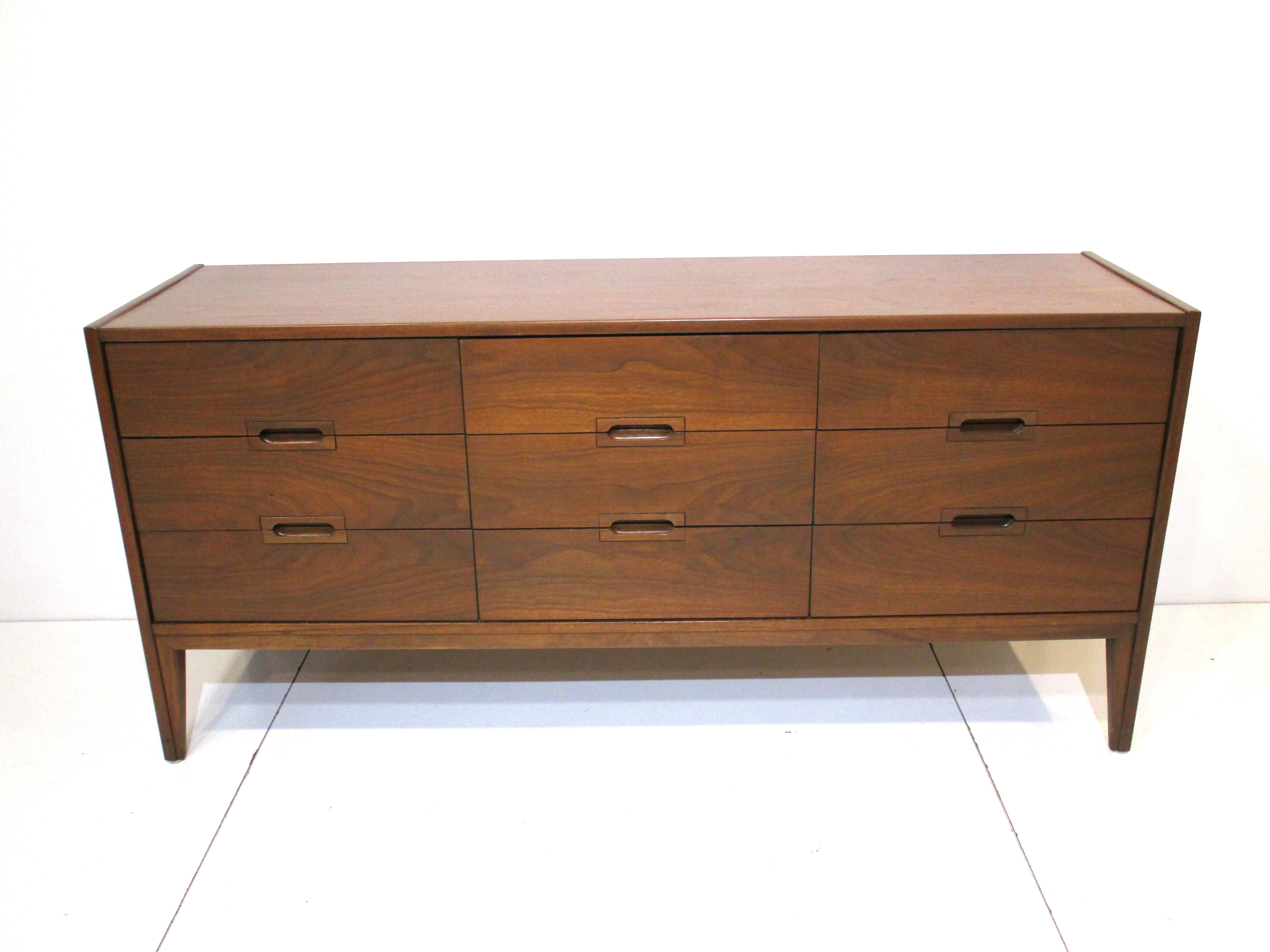 Mid Century Walnut Dresser Chest in the Style of John Keal and Brown Saltman 5