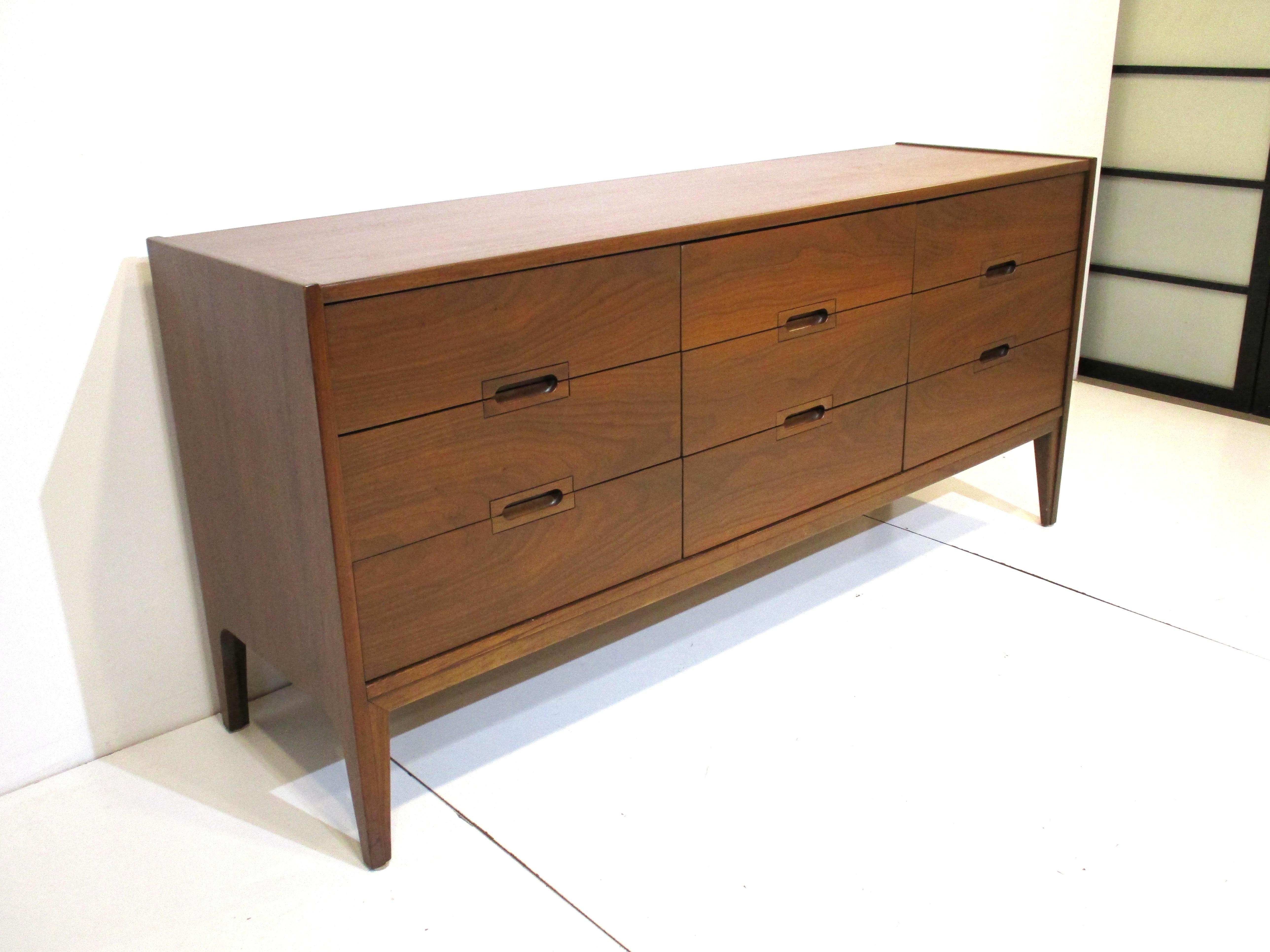 Mid Century Walnut Dresser Chest in the Style of John Keal and Brown Saltman 6
