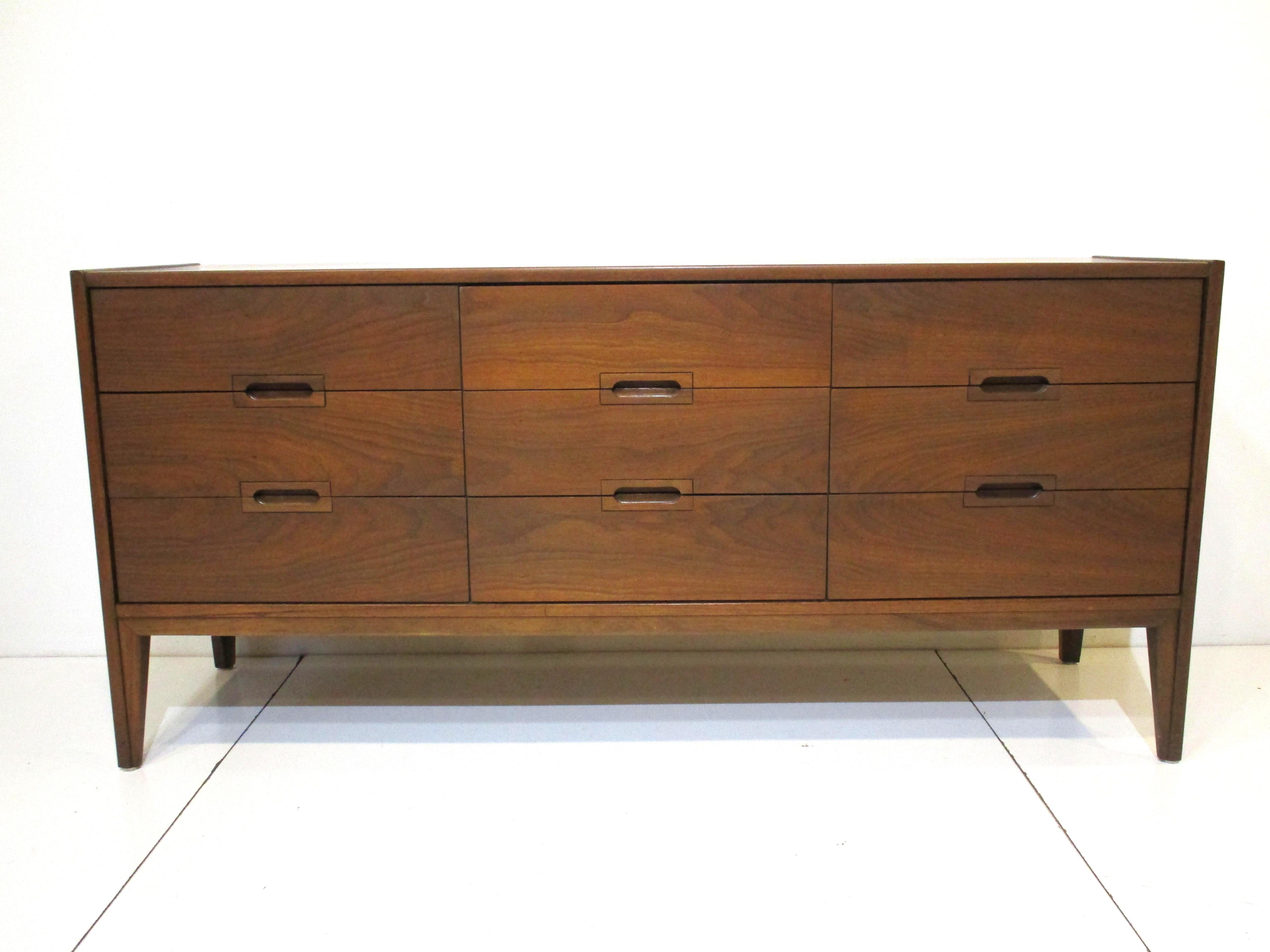Mid Century Walnut Dresser Chest in the Style of John Keal and Brown Saltman 7
