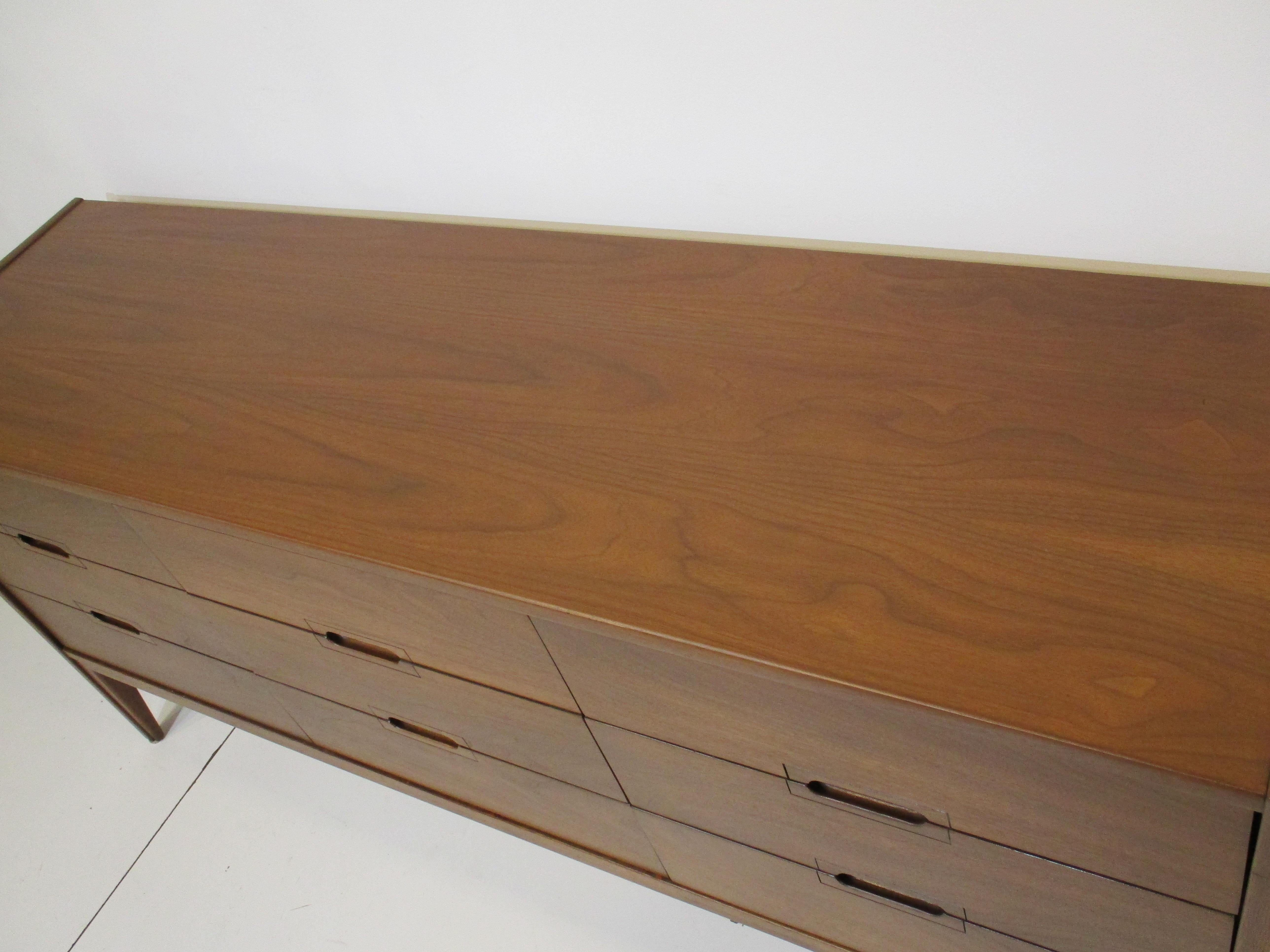 Mid Century Walnut Dresser Chest in the Style of John Keal and Brown Saltman 3