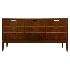 Mid-Century Walnut Dresser, Recessed Pulls