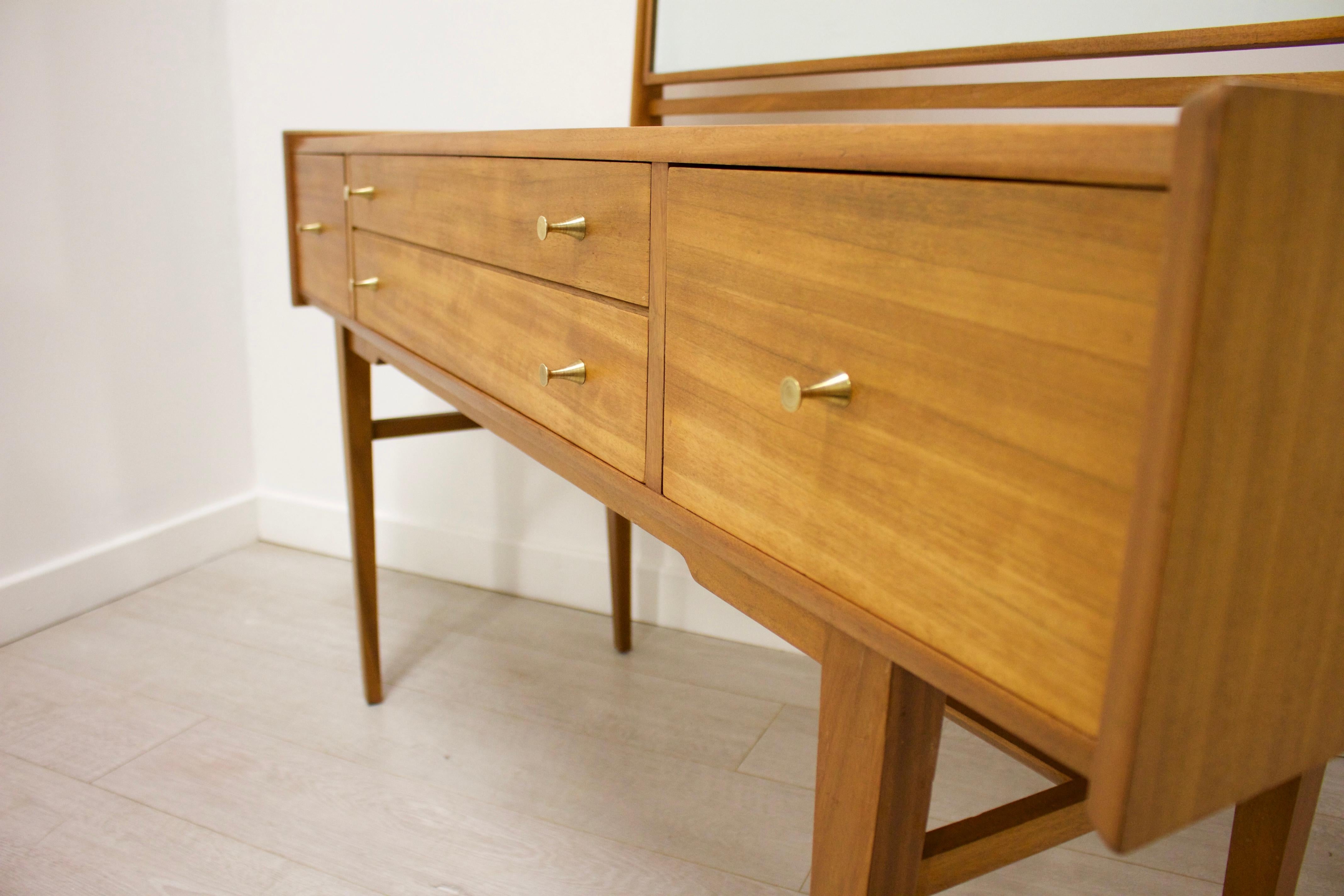 British Midcentury Walnut Dressing Table from a. Younger Ltd., 1960s