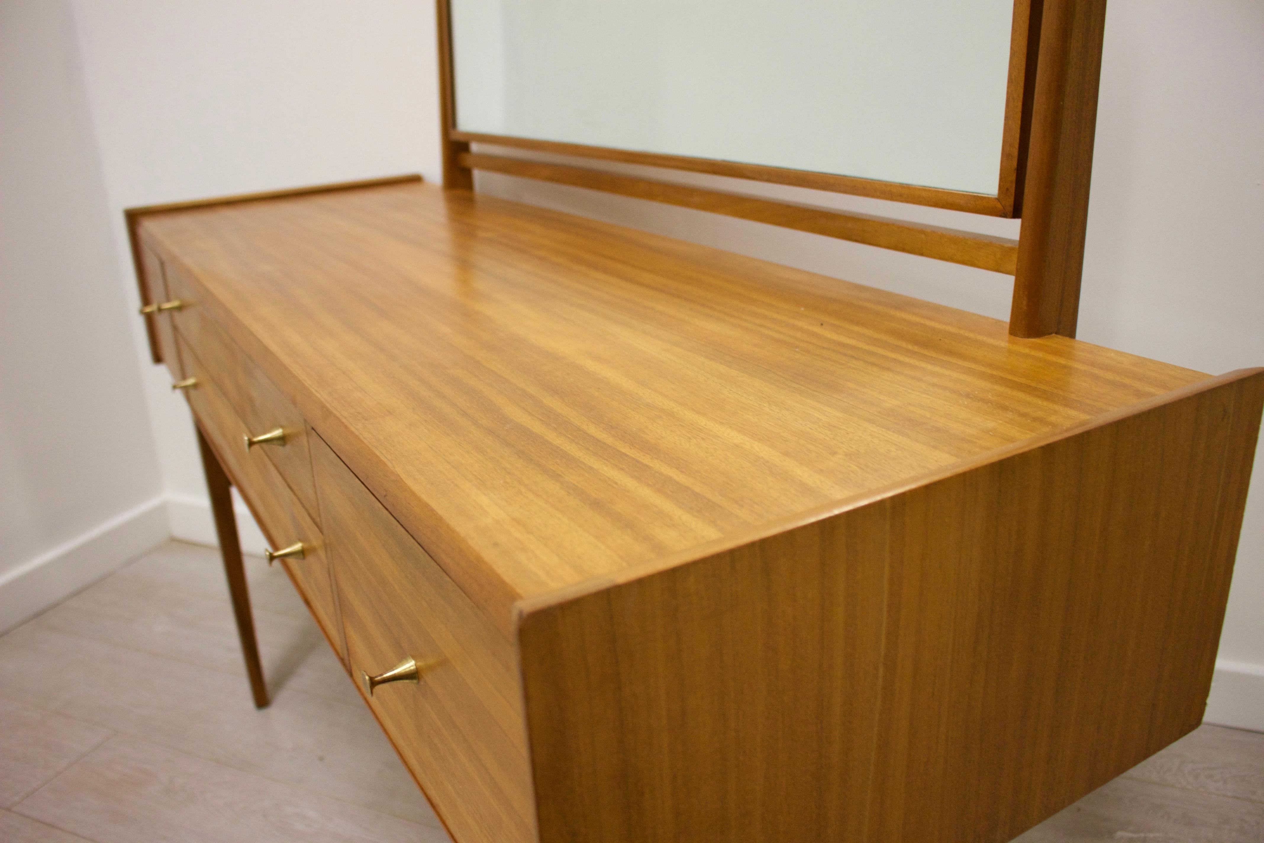 Veneer Midcentury Walnut Dressing Table from a. Younger Ltd., 1960s
