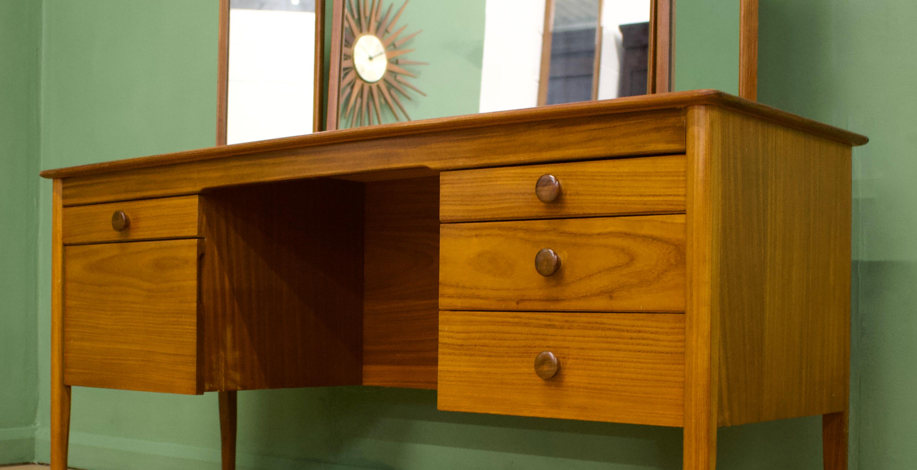 British Mid-Century Walnut Dressing Table from Butilux, 1960s