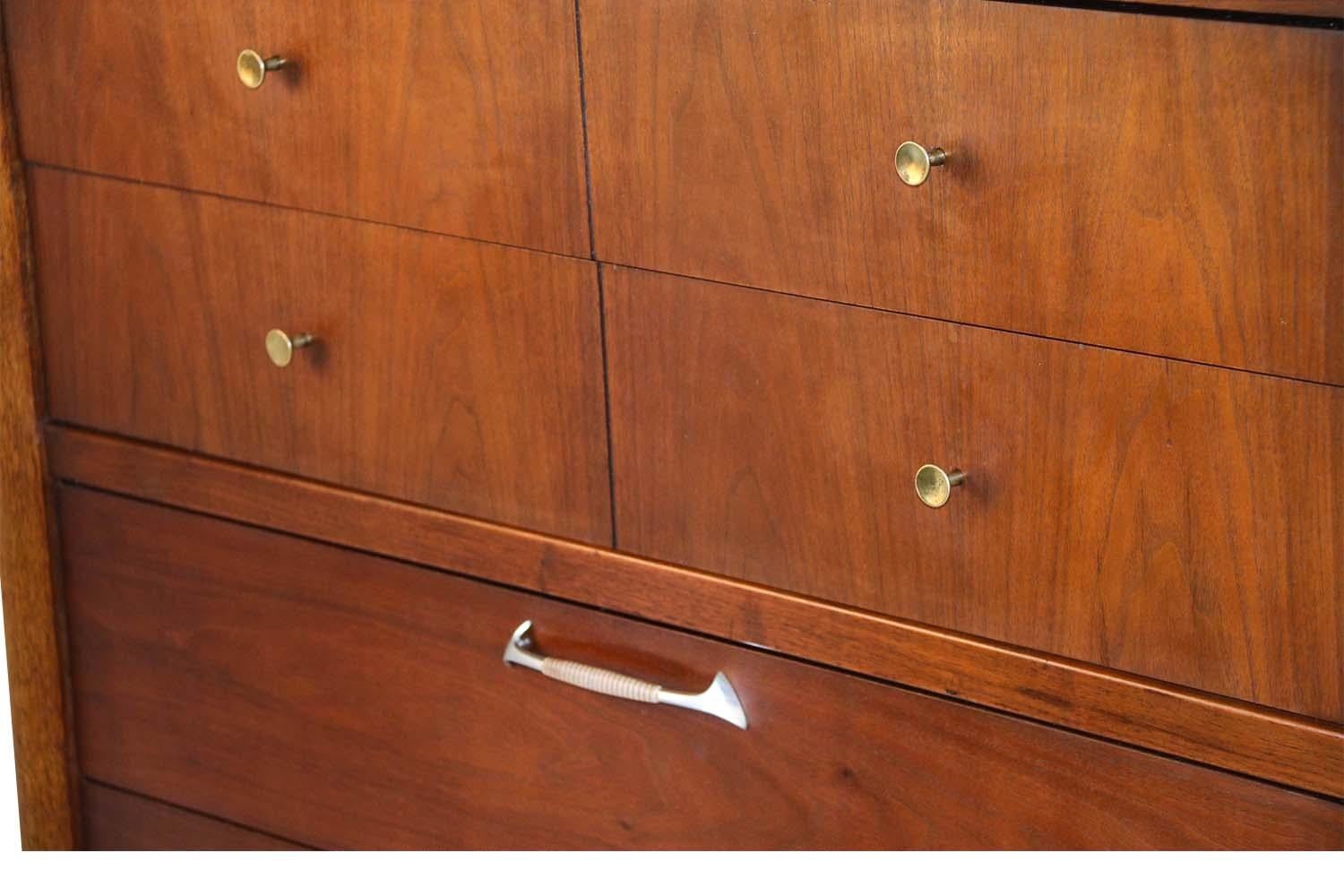 Midcentury Walnut Drexel High Boy Dresser 2