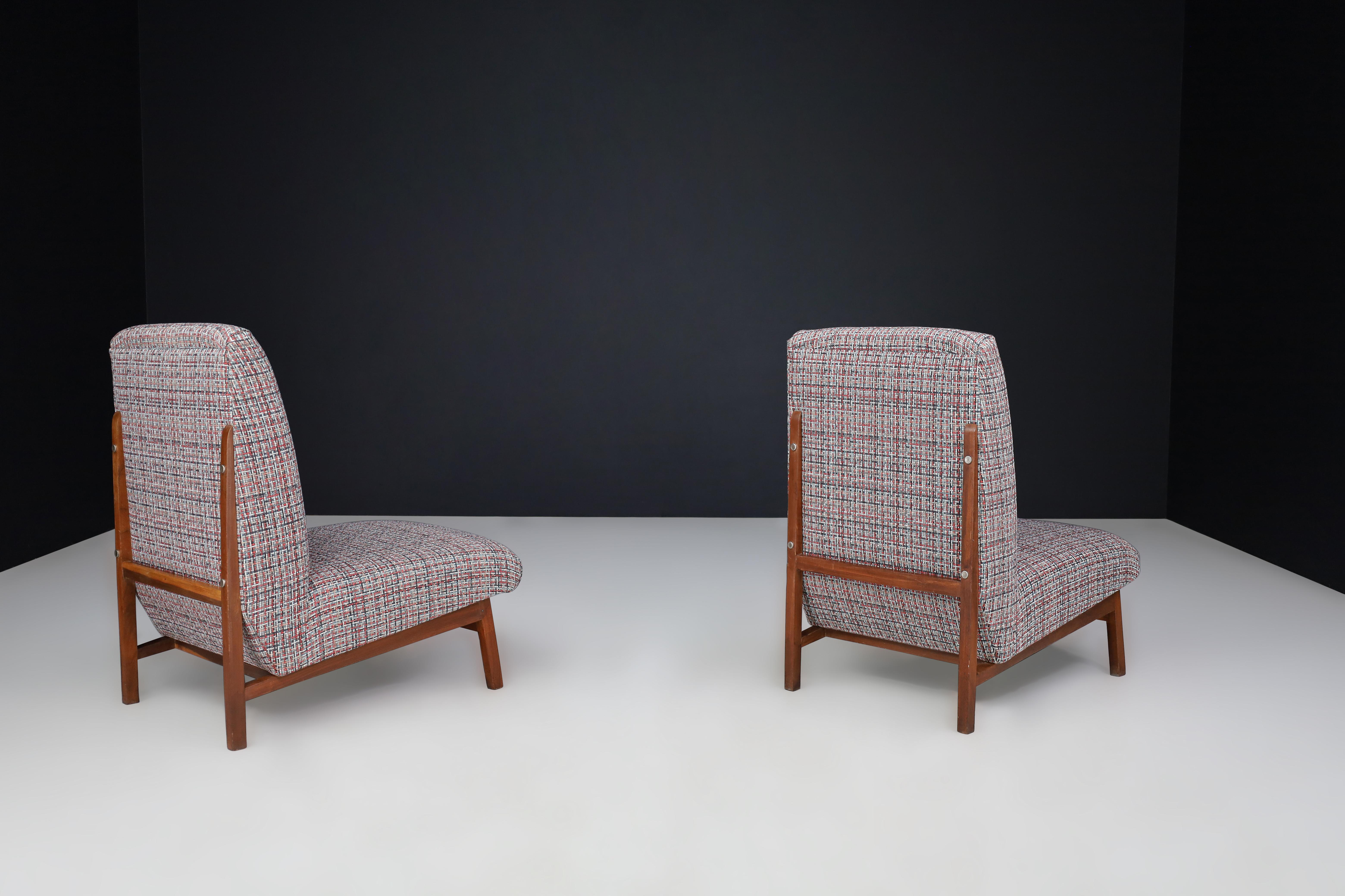 Mid-20th Century Mid-Century Walnut Easy Chairs, Italy 1960s For Sale