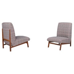 Mid-Century Walnut Easy Chairs, Italy 1960s