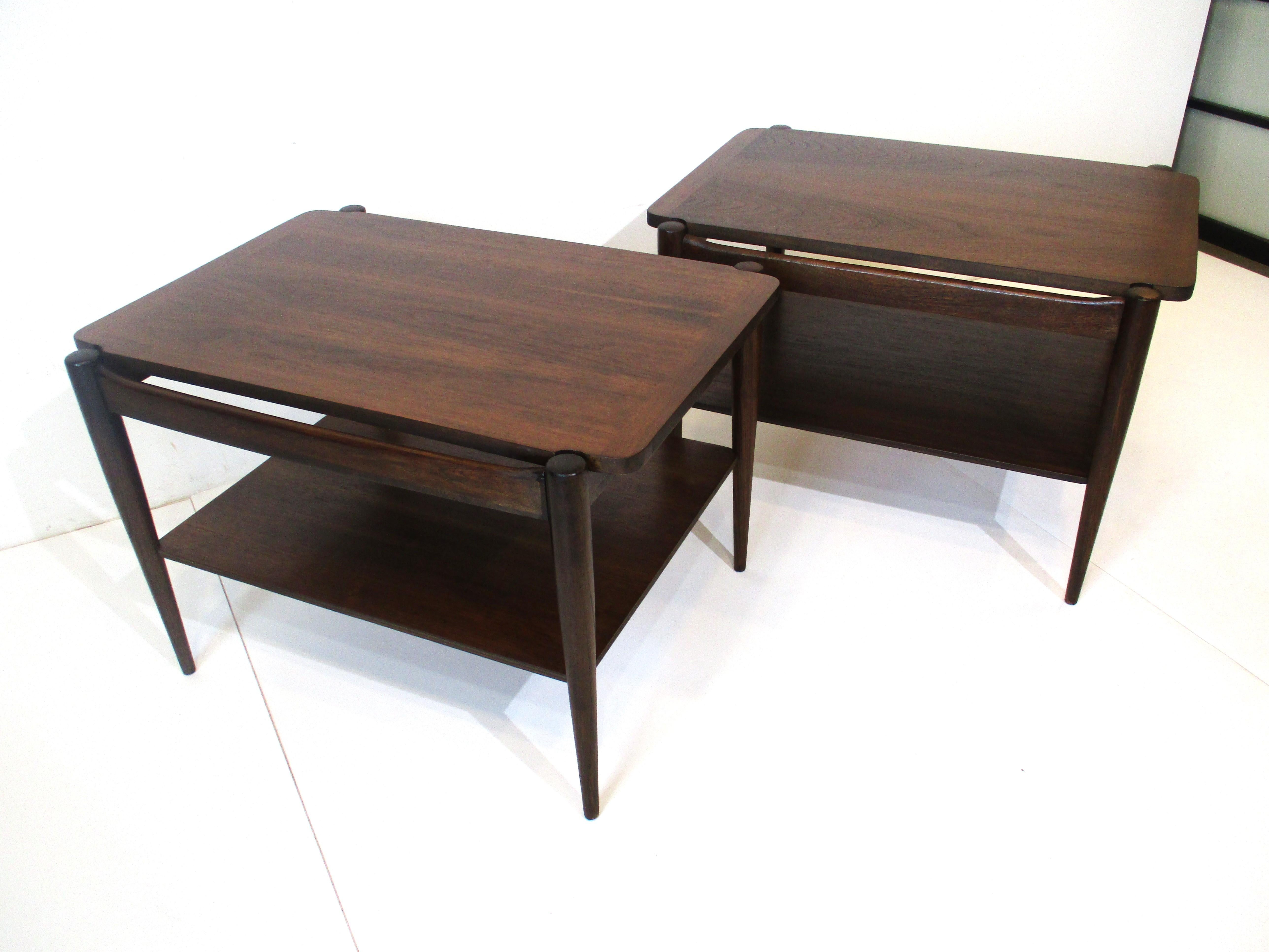 Midcentury Walnut End Tables by Bassett in the Style of Grete Jalk 4