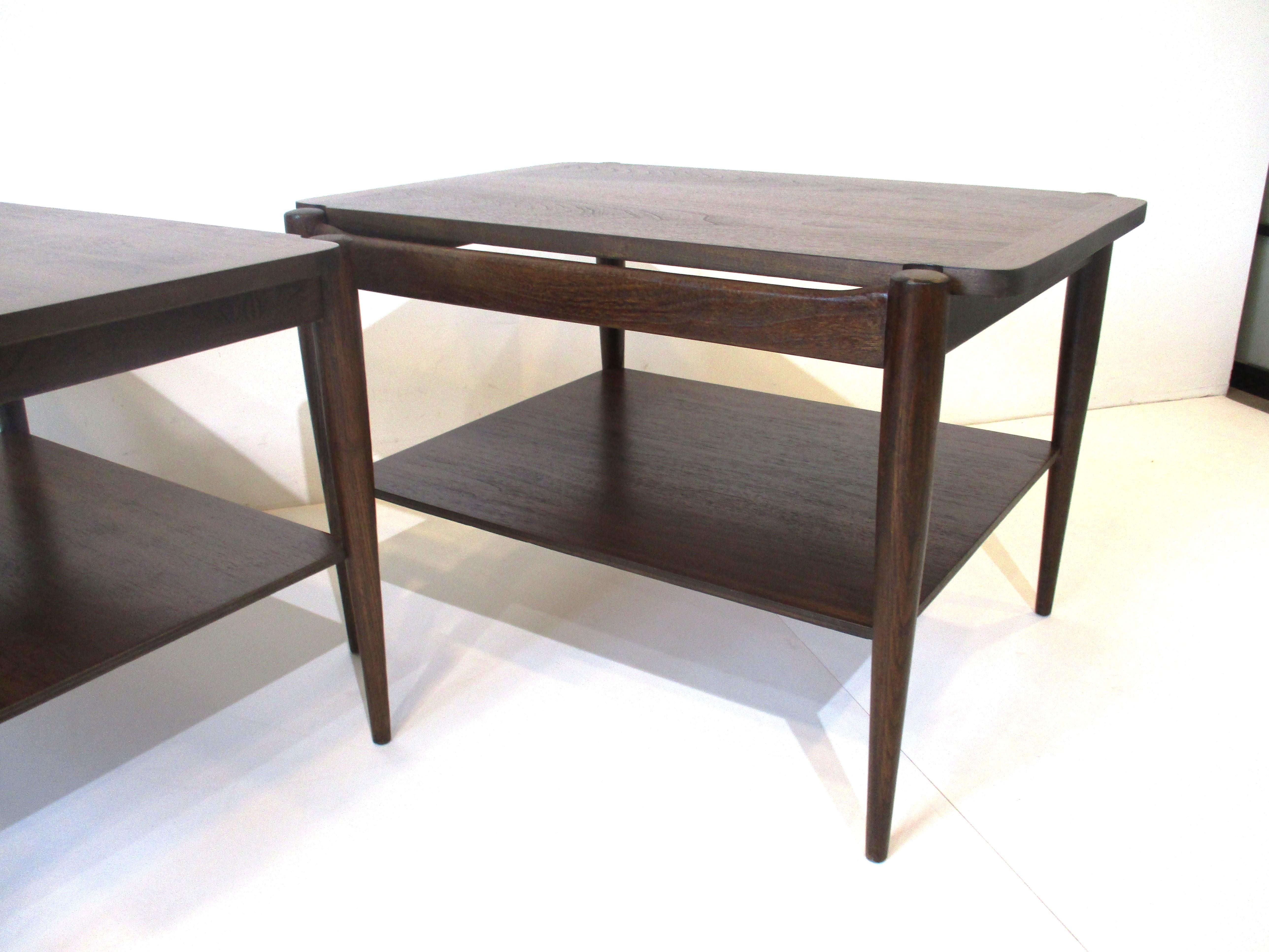 Midcentury Walnut End Tables by Bassett in the Style of Grete Jalk In Good Condition In Cincinnati, OH
