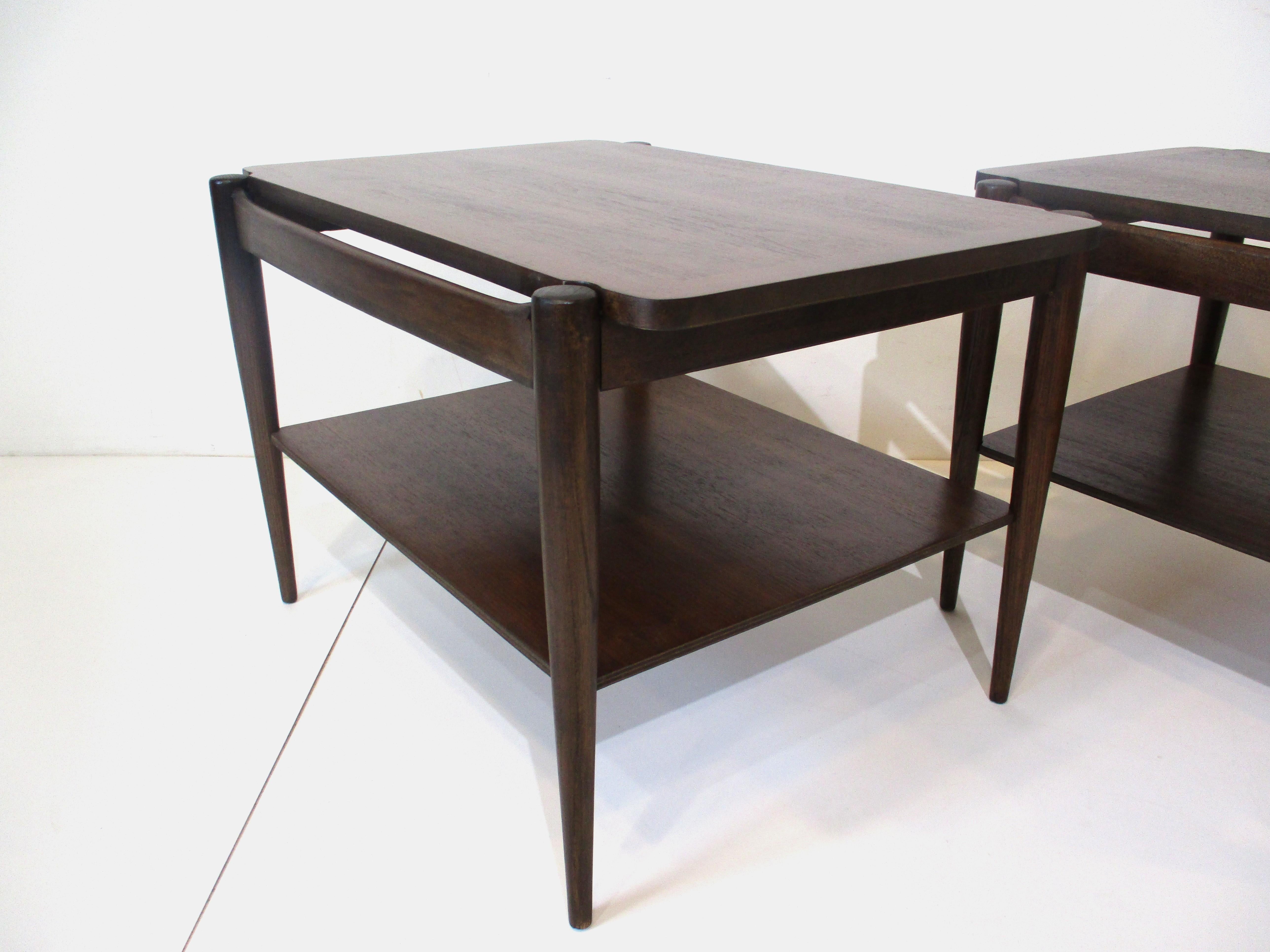 20th Century Midcentury Walnut End Tables by Bassett in the Style of Grete Jalk