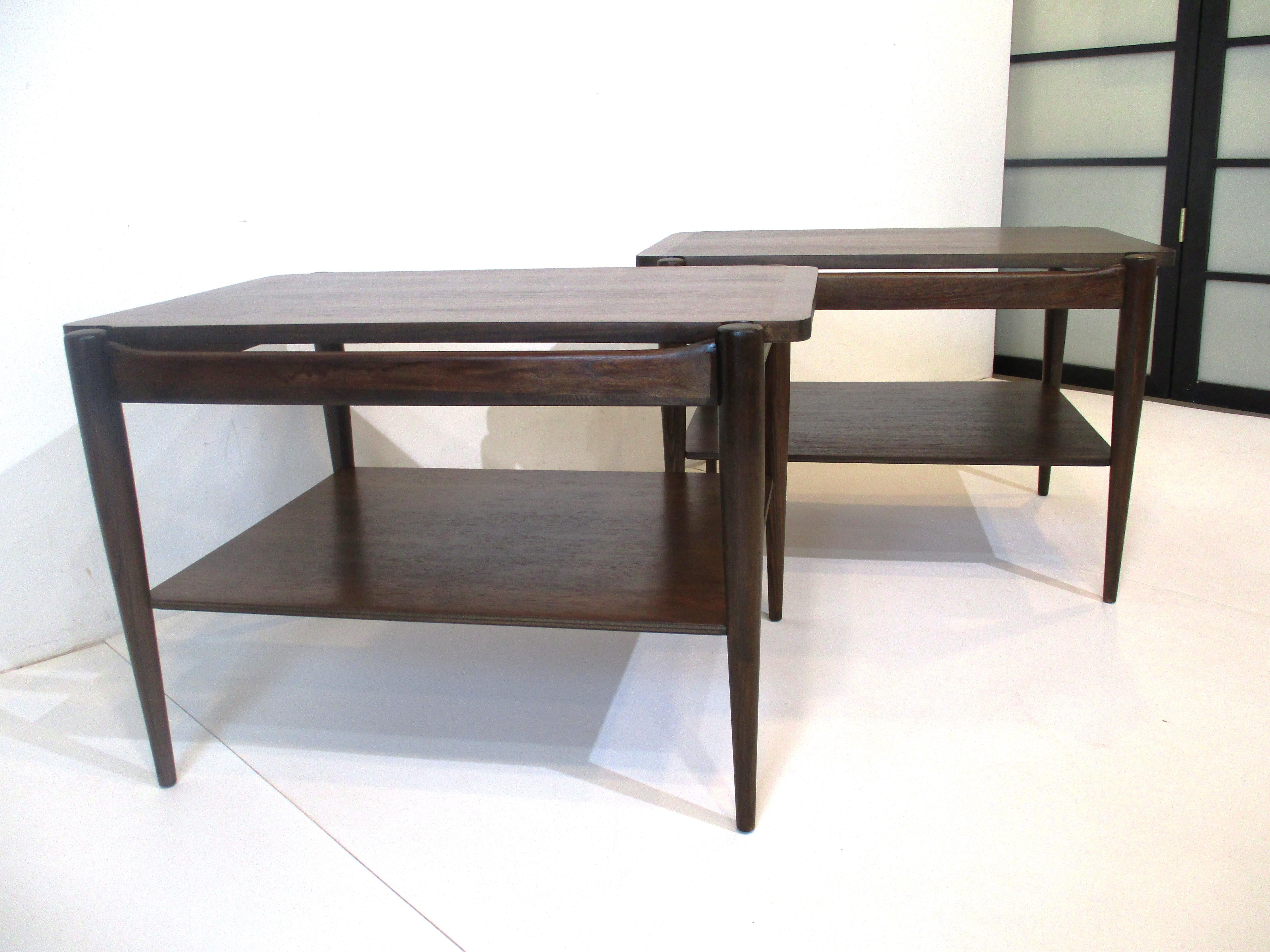 Midcentury Walnut End Tables by Bassett in the Style of Grete Jalk 1