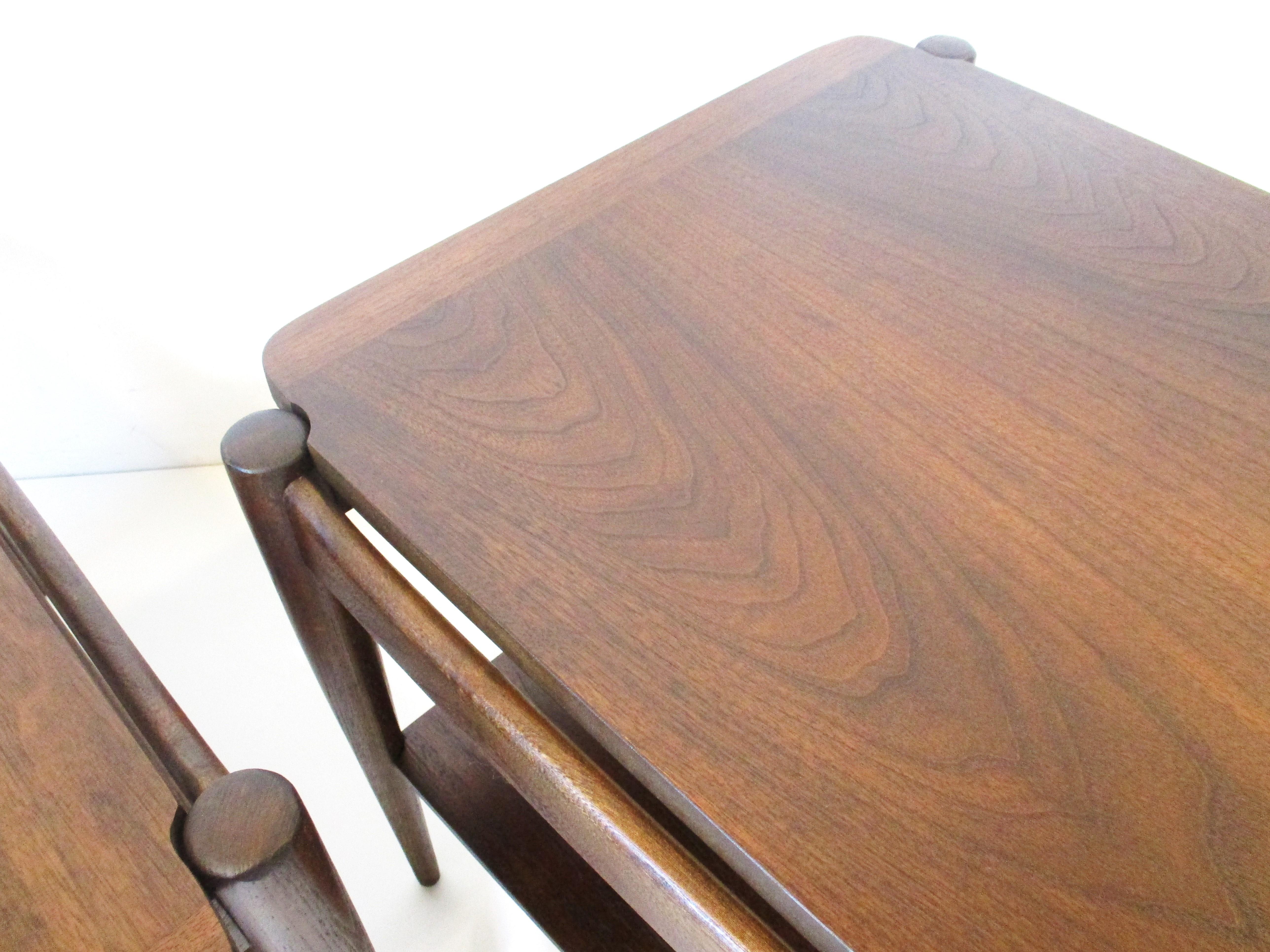 Midcentury Walnut End Tables by Bassett in the Style of Grete Jalk 2