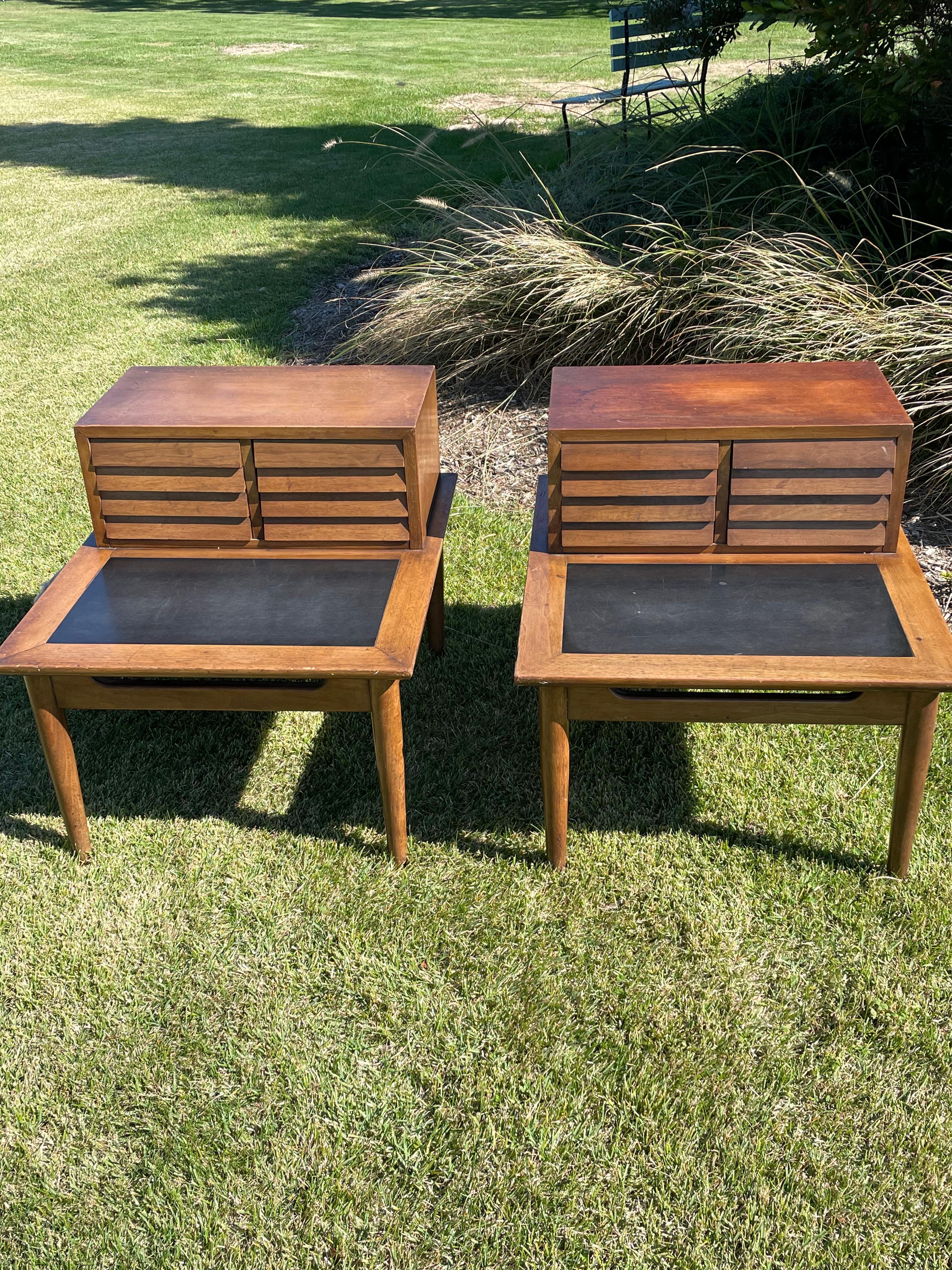 Mid Century Walnut End Tables by Merton Gershun for American of Martinsville 6