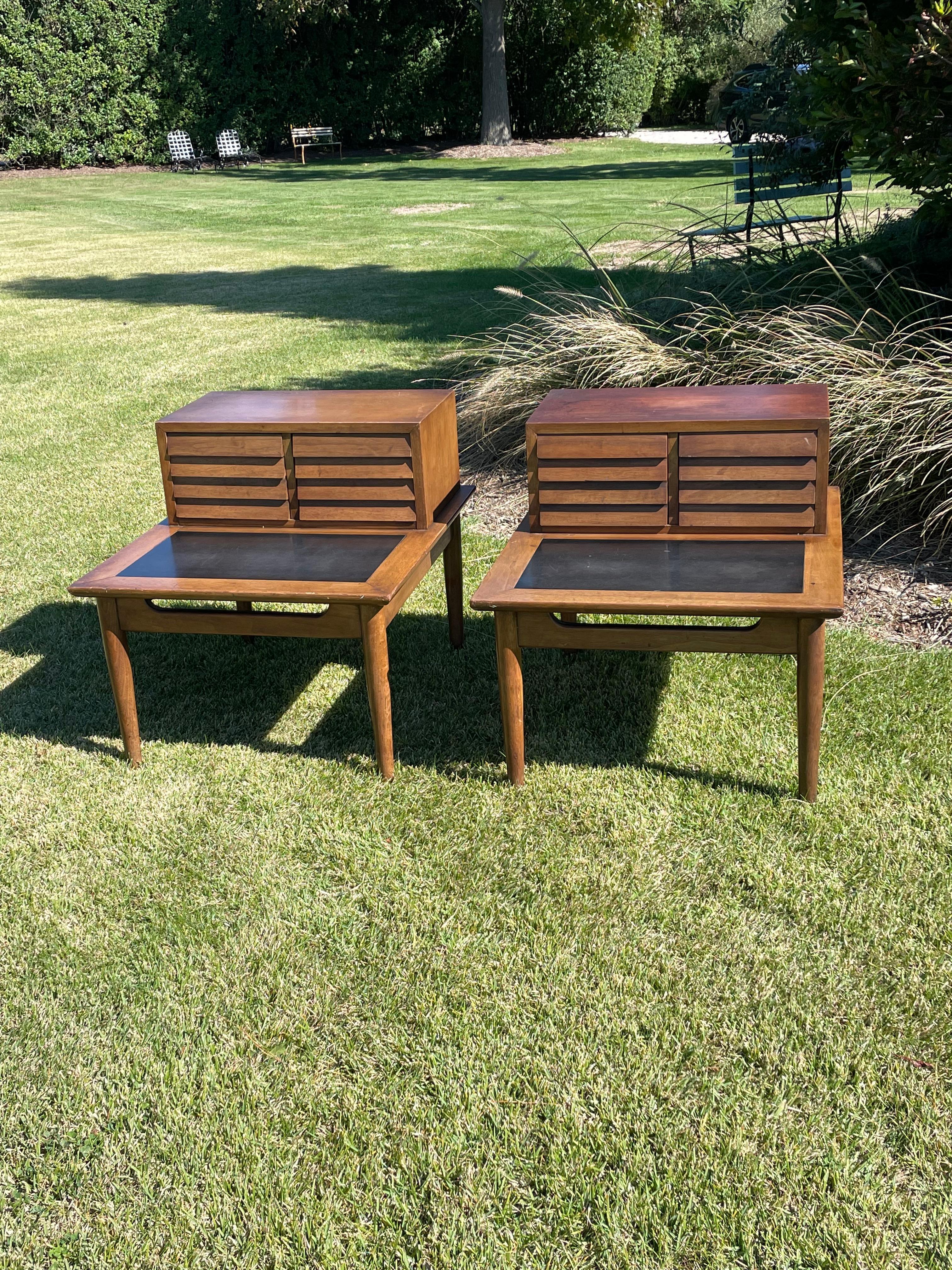 Mid Century Walnut End Tables by Merton Gershun for American of Martinsville 7