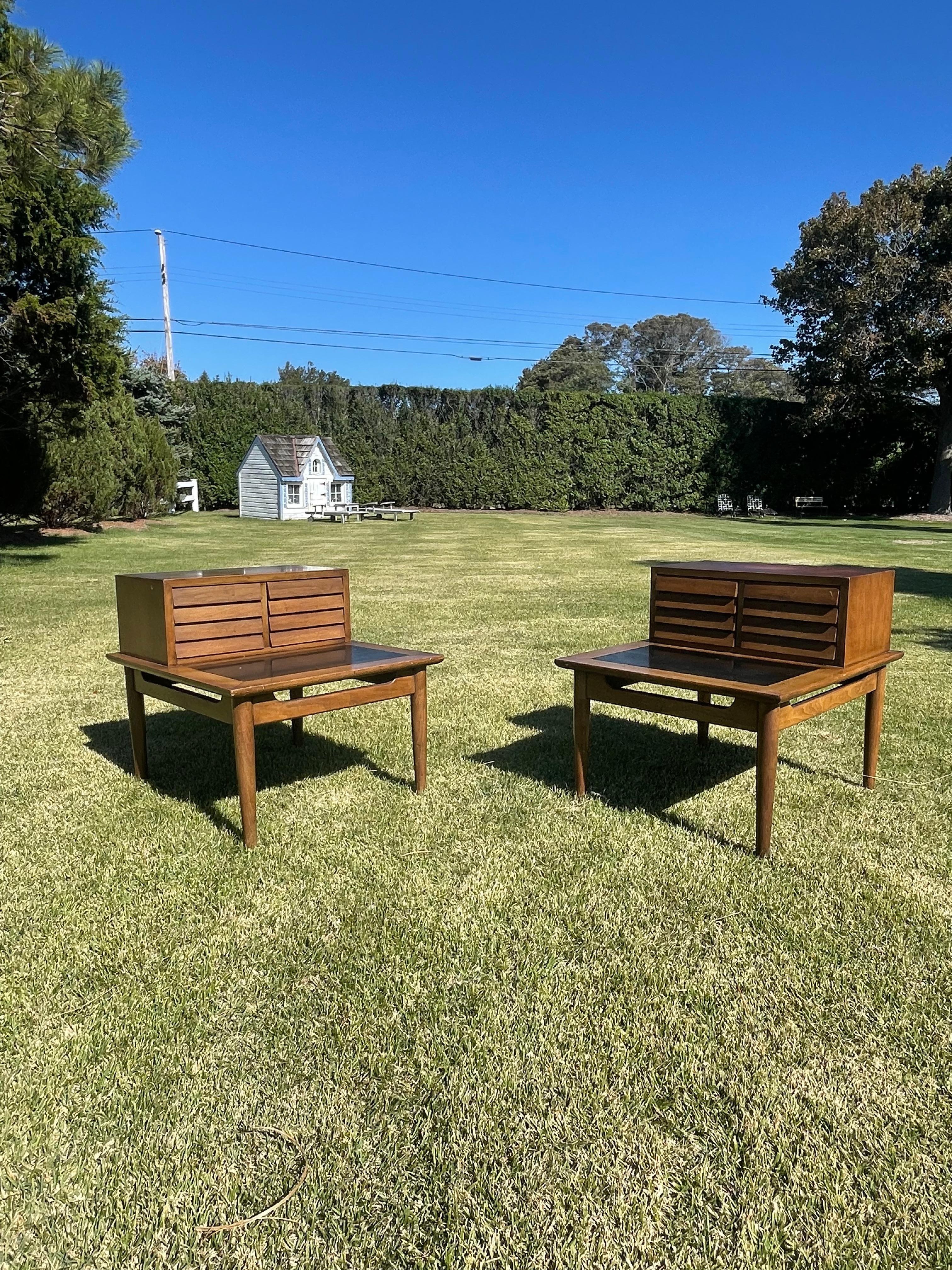 Mid Century Walnut End Tables by Merton Gershun for American of Martinsville 9