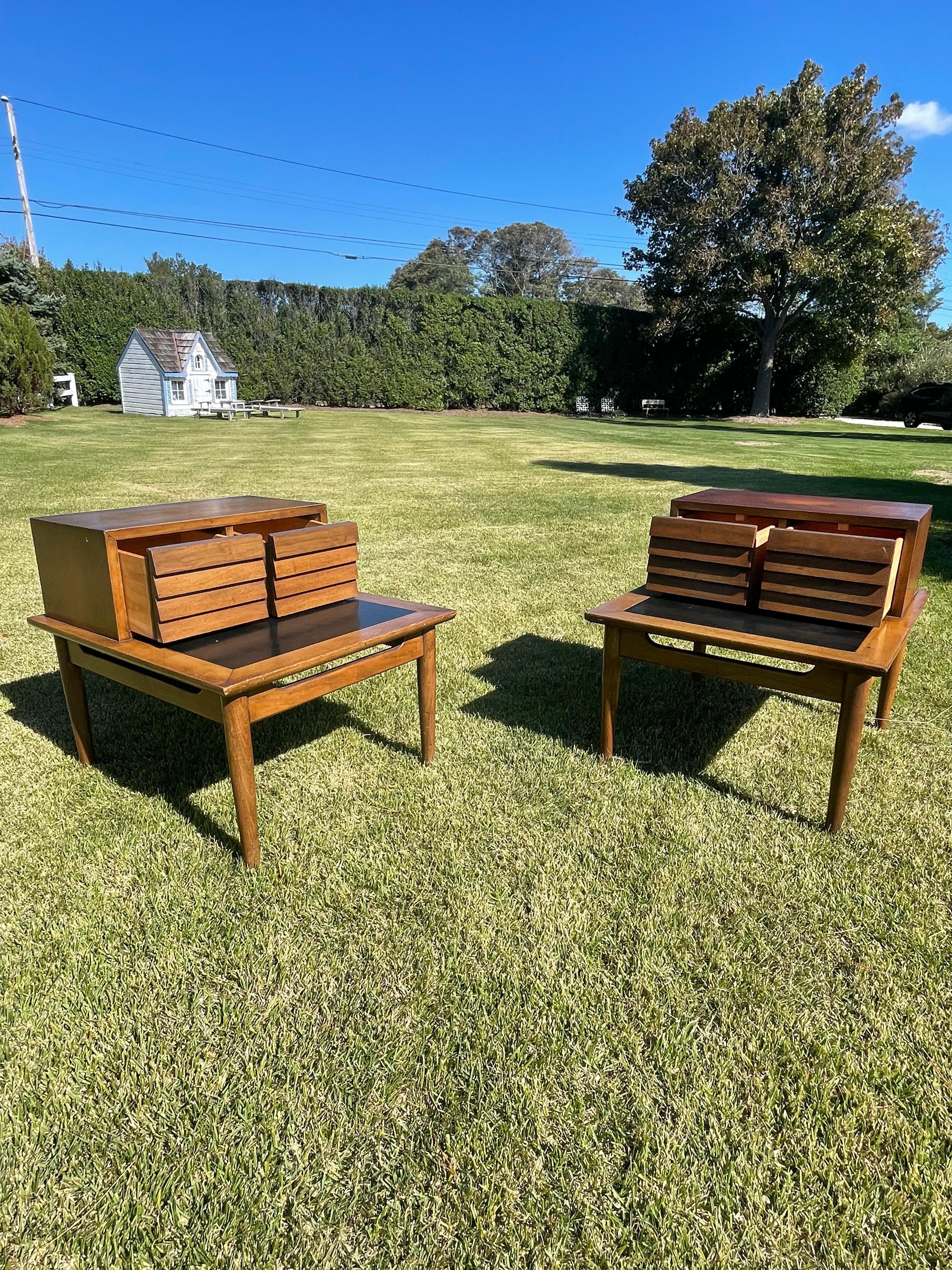 Mid Century Walnut End Tables by Merton Gershun for American of Martinsville 10