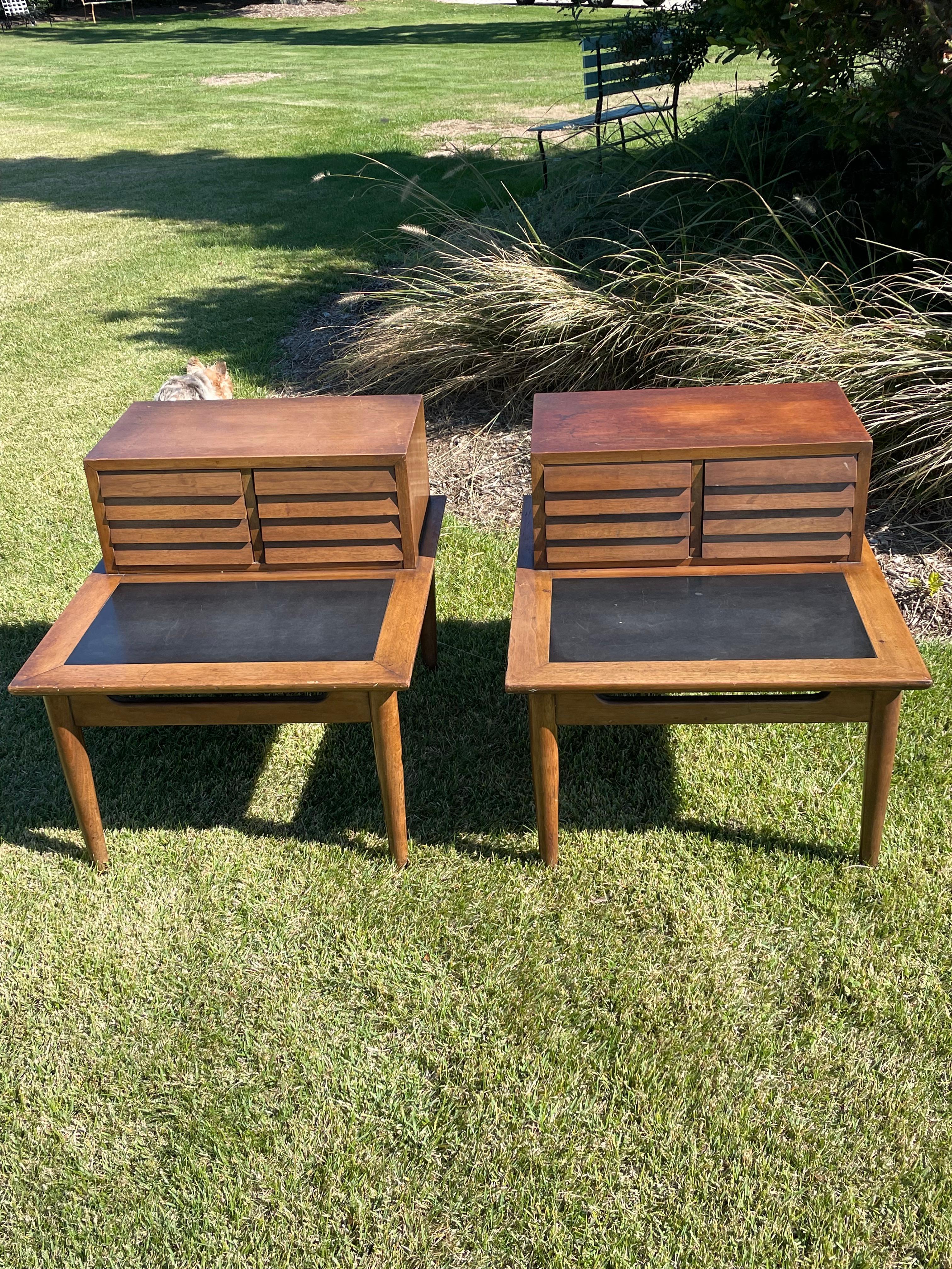 Mid Century Walnut End Tables by Merton Gershun for American of Martinsville 11
