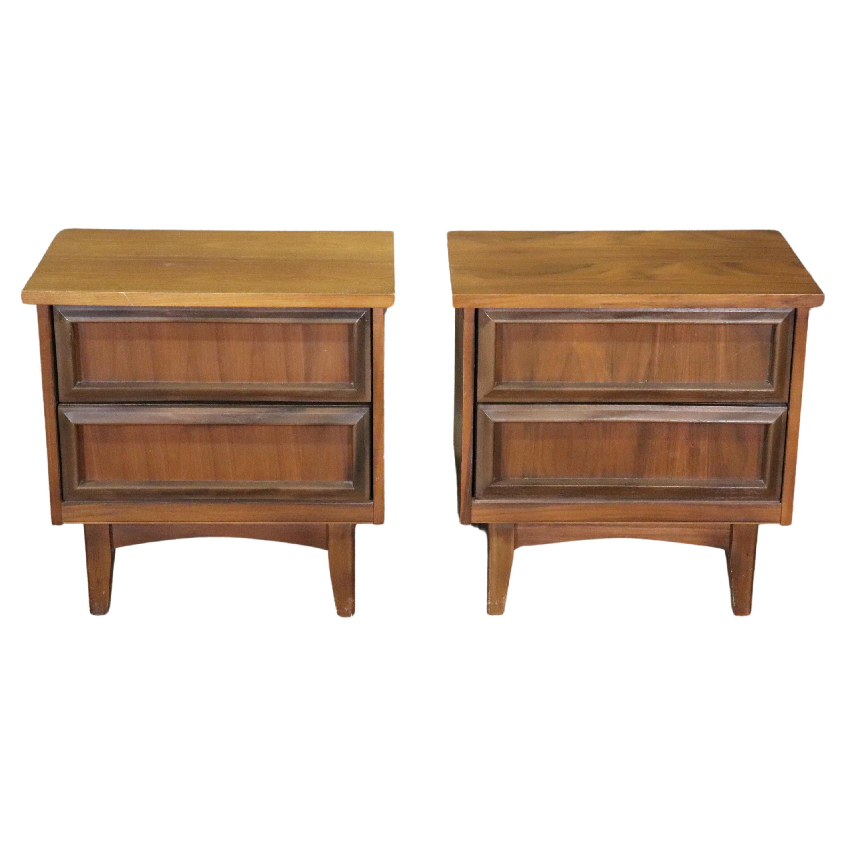 Mid-Century Walnut End Tables For Sale