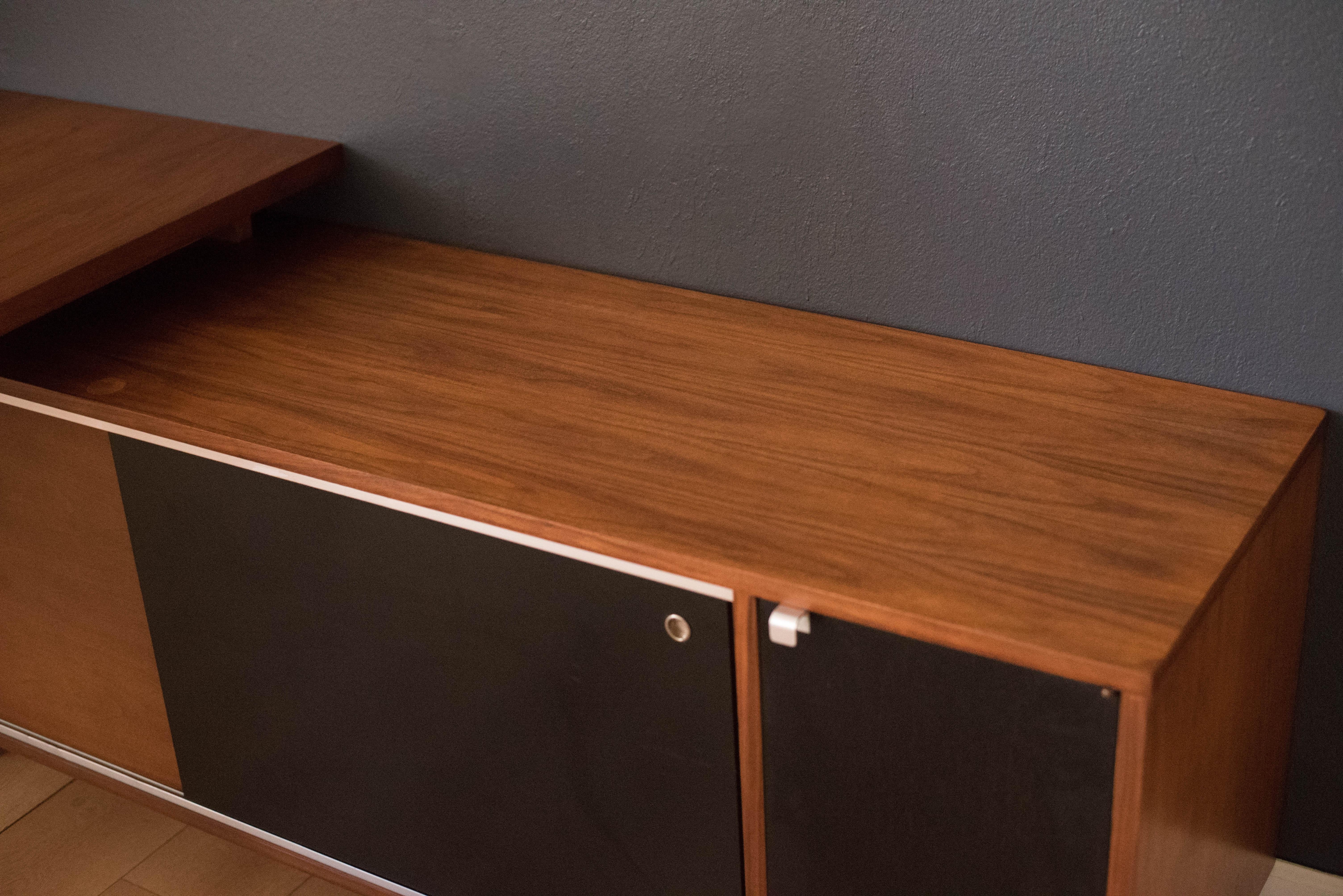 20th Century Mid Century Walnut Executive Desk and Return by George Nelson for Herman Miller