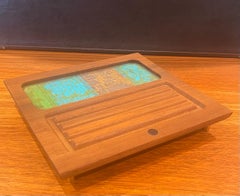 Mid-Century Walnut & Fabric Dresser "Catch All" by Georges Briard