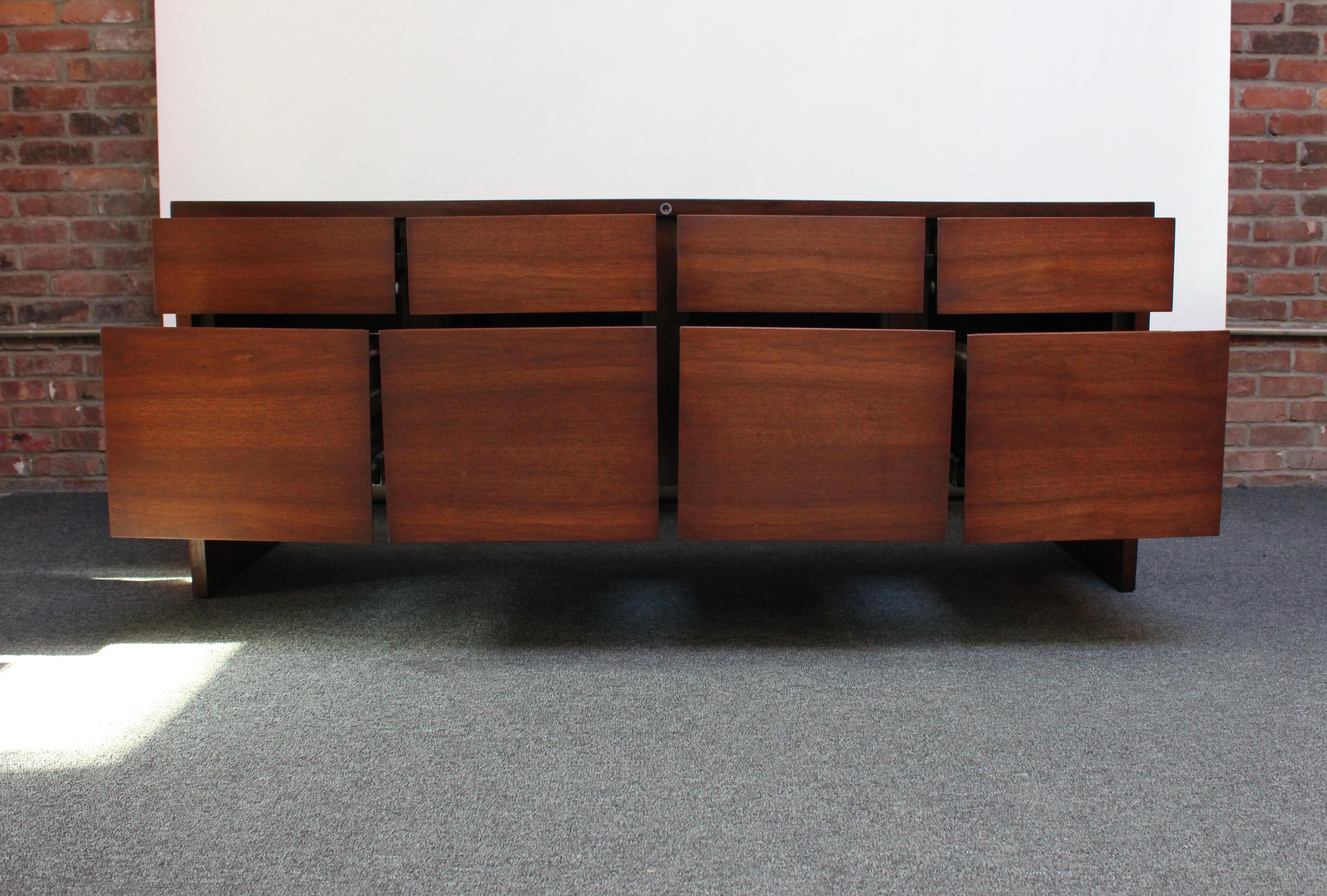 American Mid-Century Walnut Filing Cabinet Unit / Chest of Drawers by Steelcase