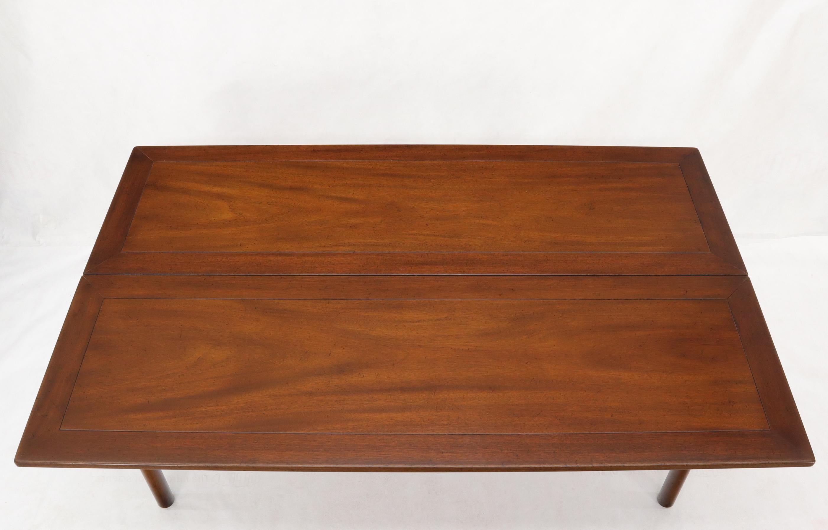 Midcentury Walnut Flip Top Console Dining Table on Cylinder Legs 1