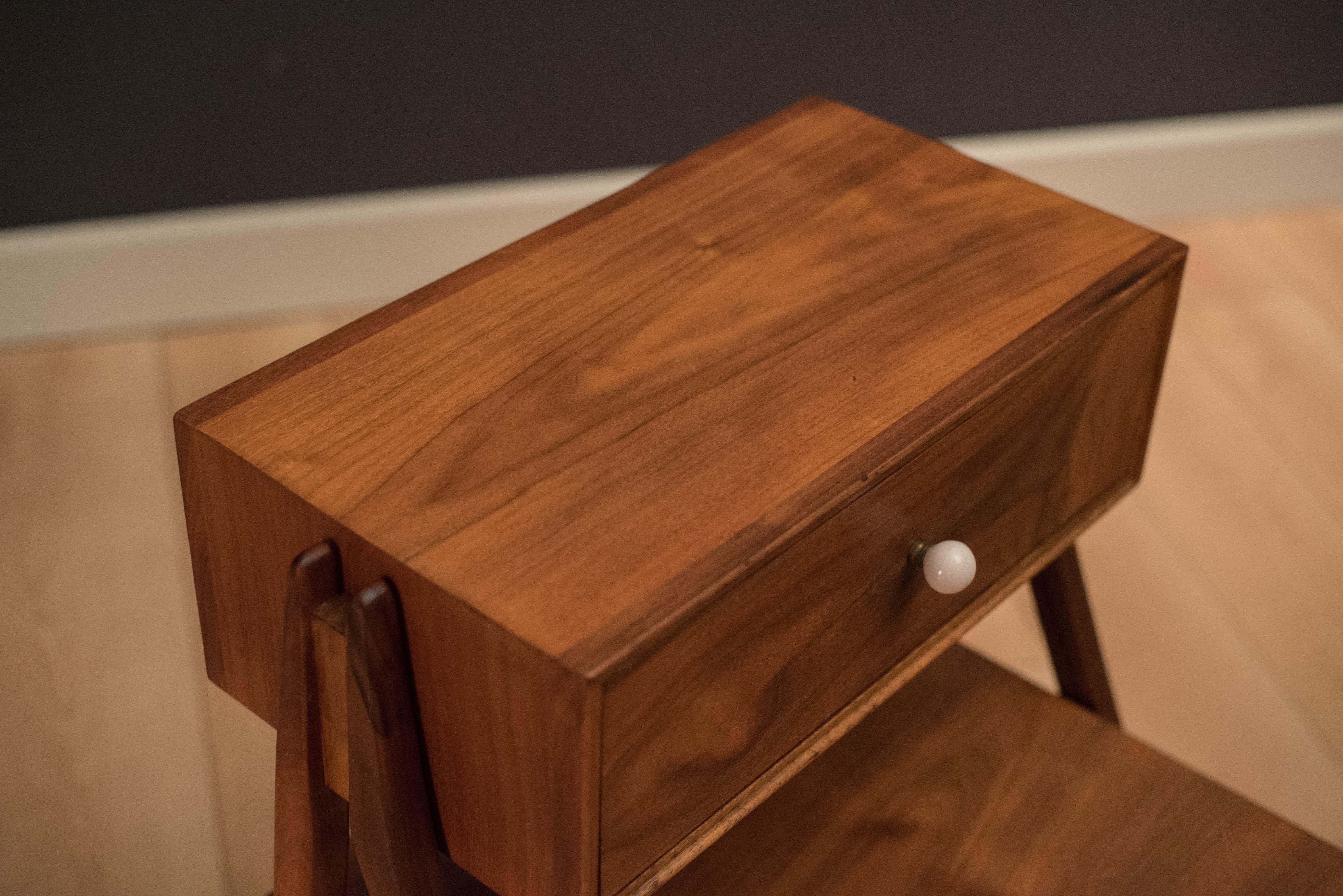 Mid-20th Century Mid Century Walnut Floating Nightstands by Drexel Declaration