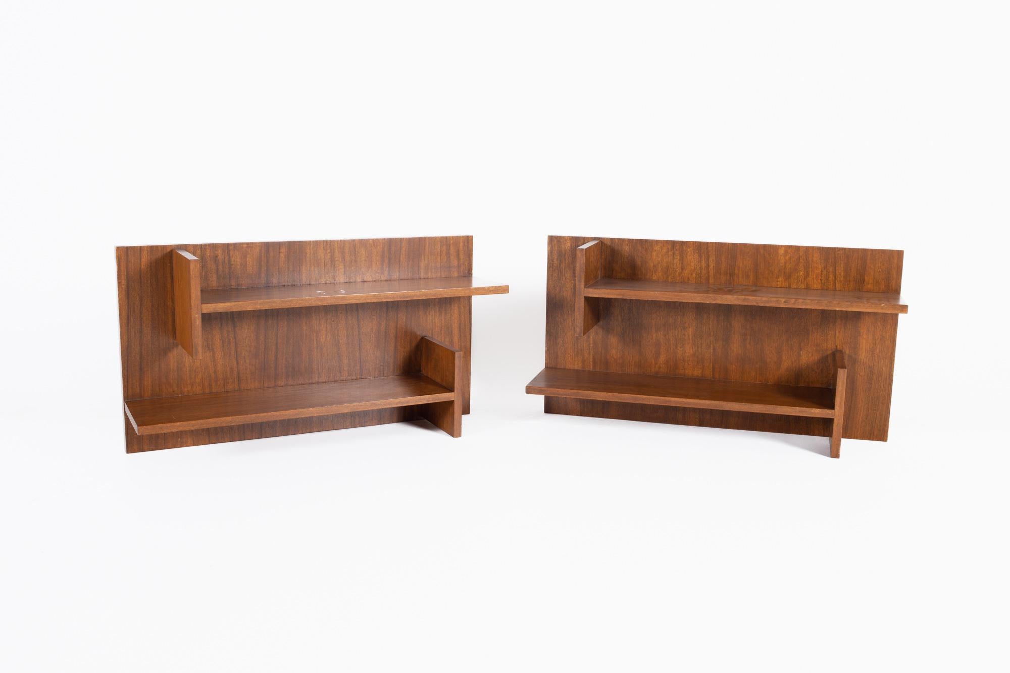 Mid century walnut floating shelves - A pair

Each shelf measures: 35 wide x 10 deep x 19 inches high

All pieces of furniture can be had in what we call restored vintage condition. That means the piece is restored upon purchase so it’s free of