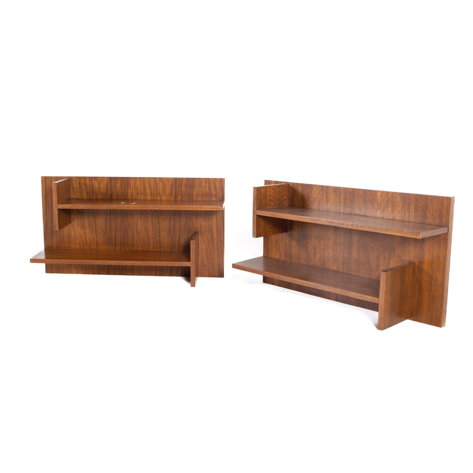 Mid-Century Modern Mid Century Walnut Floating Shelves, a Pair For Sale